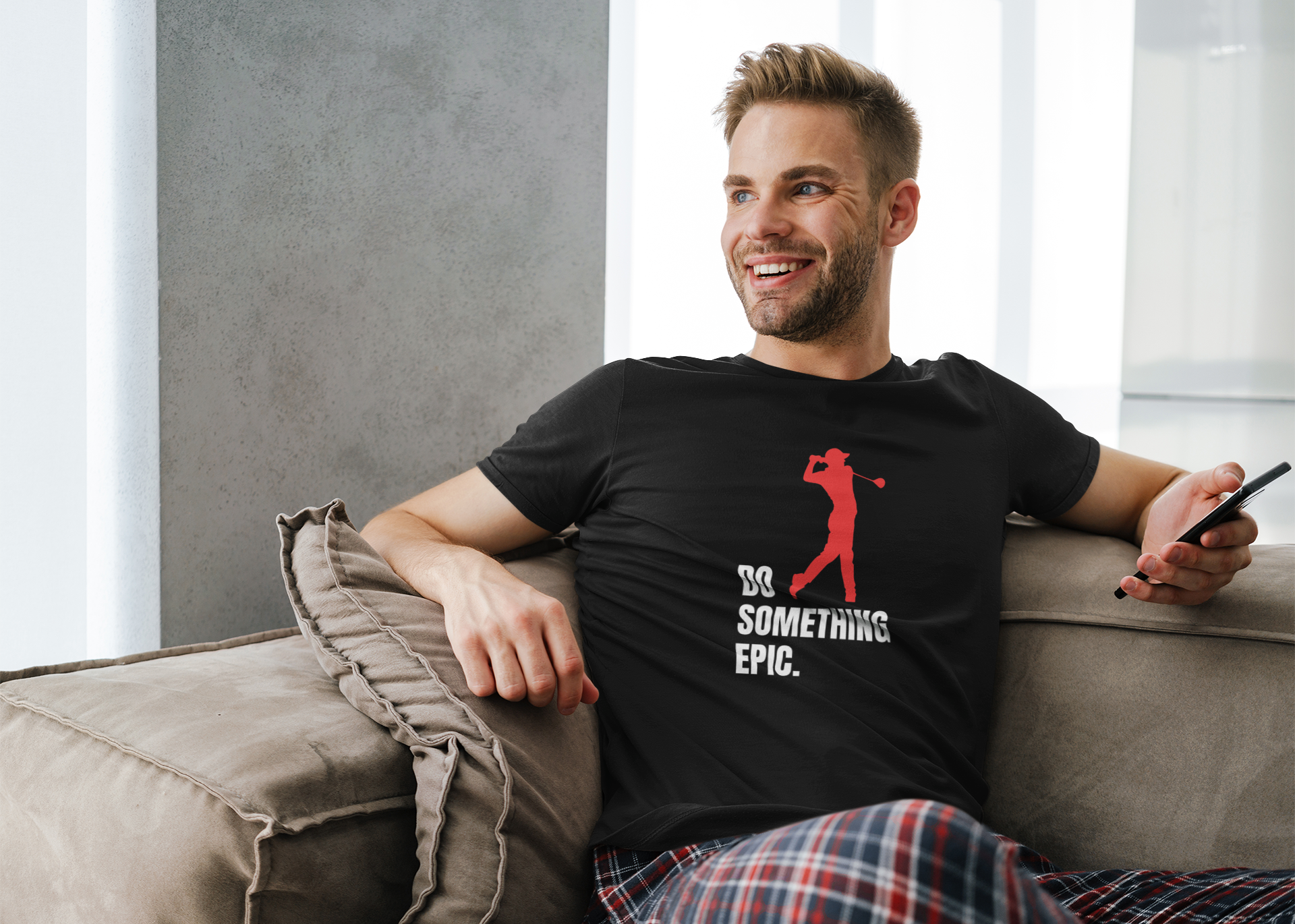 Inspiring golf-themed design on cotton tee