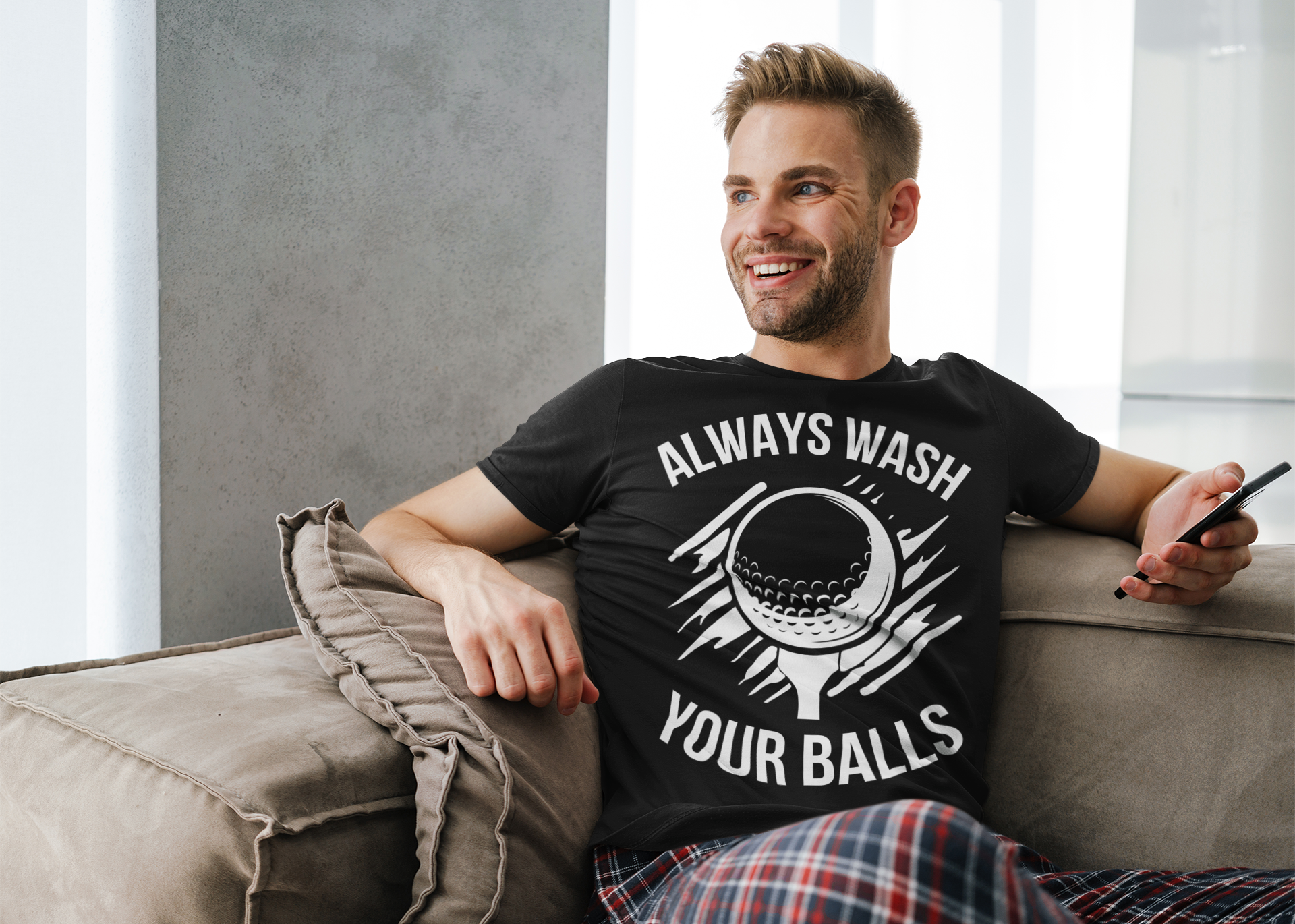 Bold graphic tee with cheeky slogan