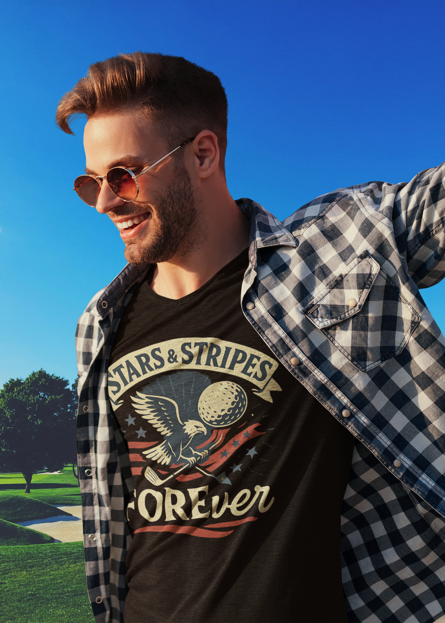stars and stripes forever shirt with vintage design