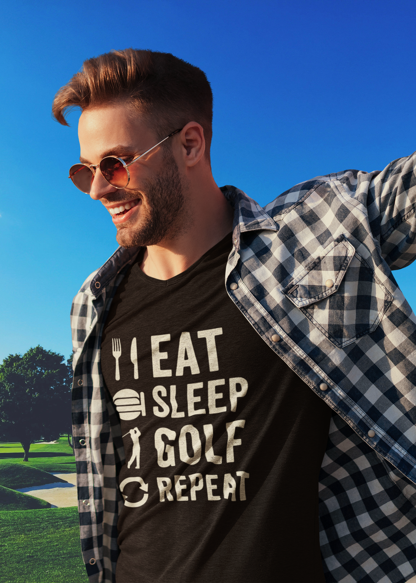 Minimalist lifestyle golf slogan tee