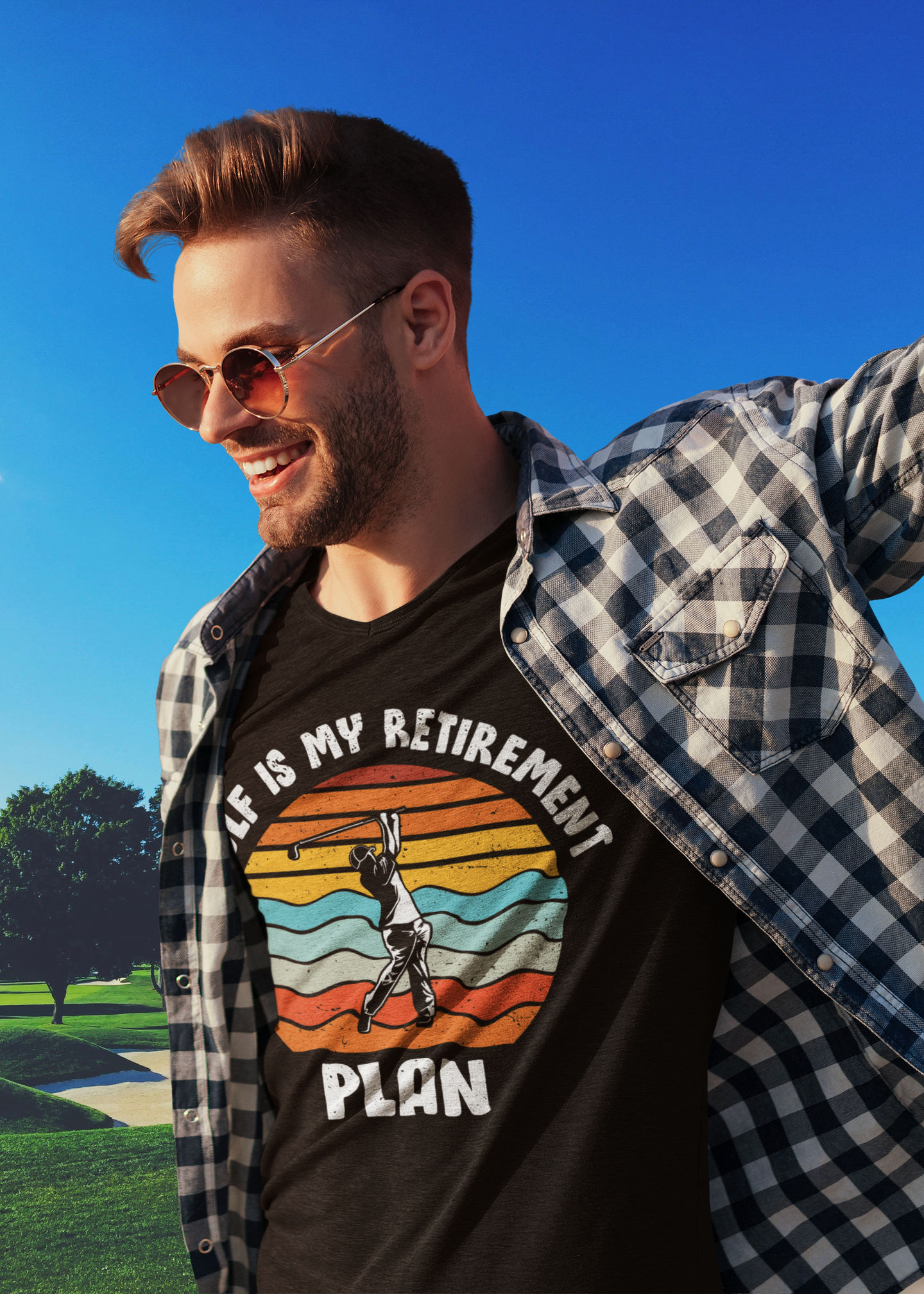 Swinging silhouette retro-style shirt