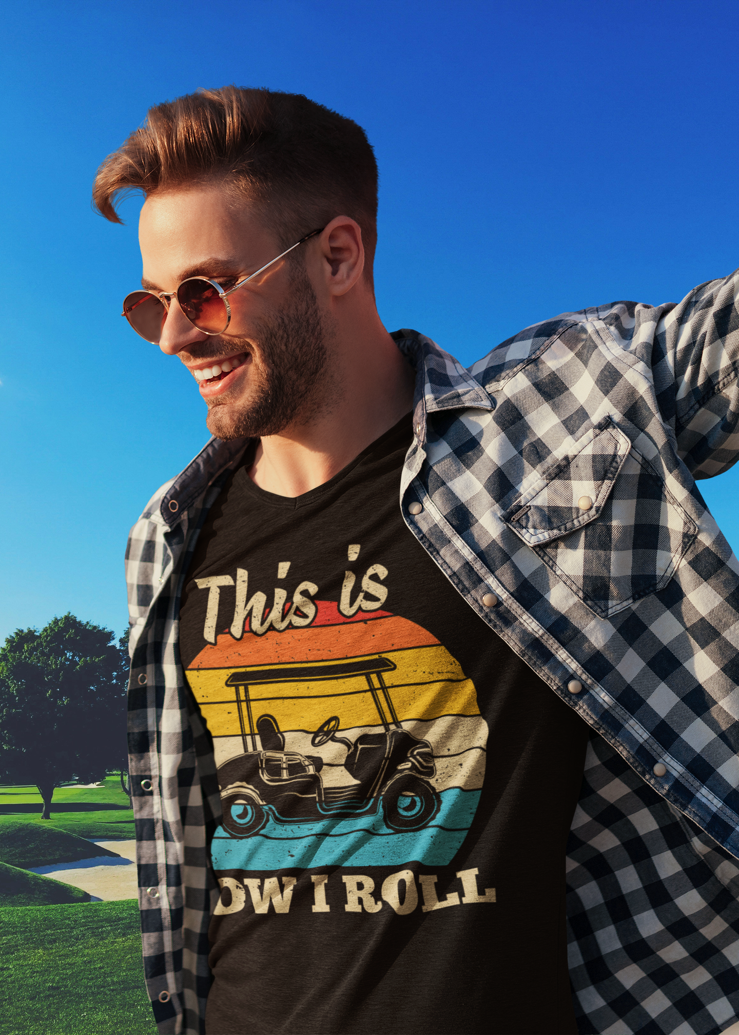 Funny golf cart graphic tee