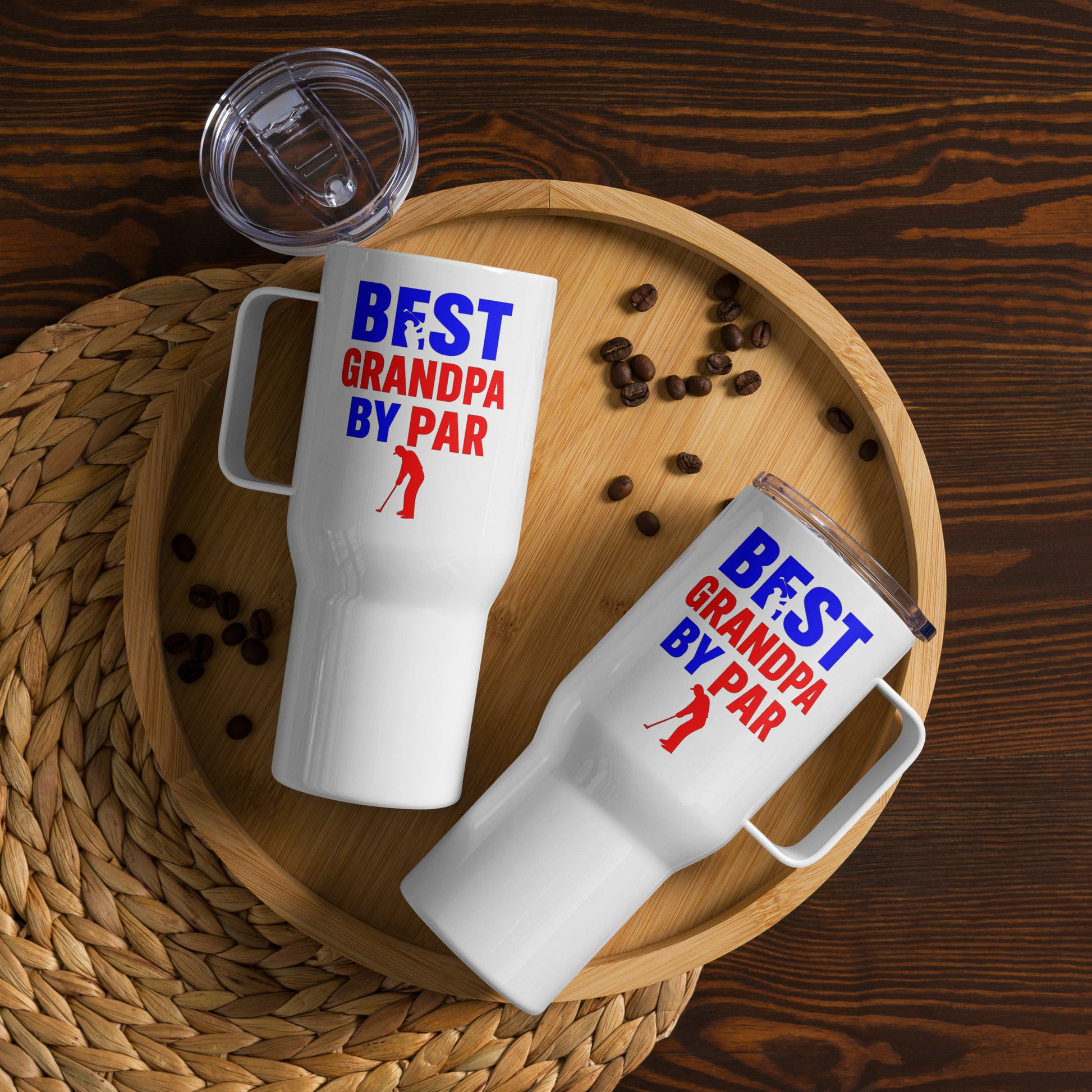 Golf putting silhouette design on stainless steel tumbler