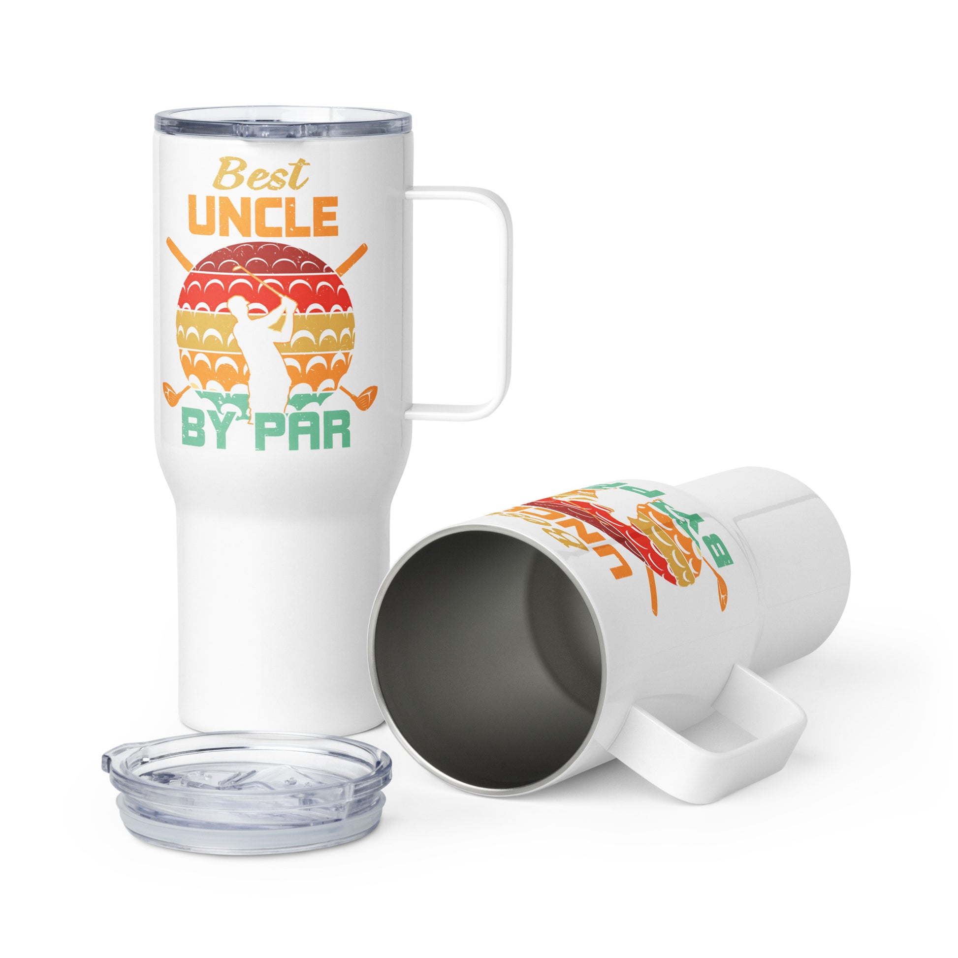 Golf-themed drinkware for uncles with bold vintage design
