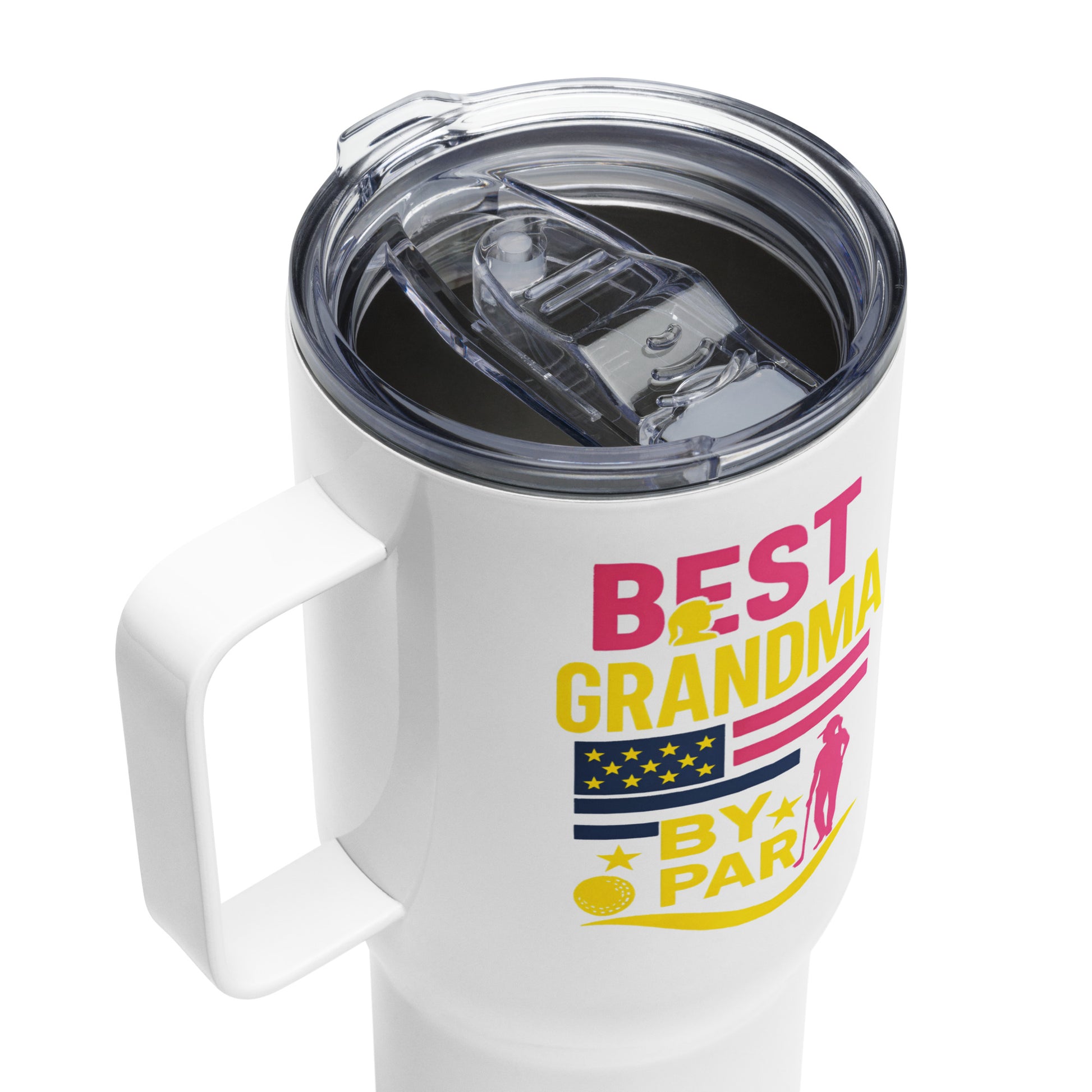 Custom printed golf tumbler for proud grandma