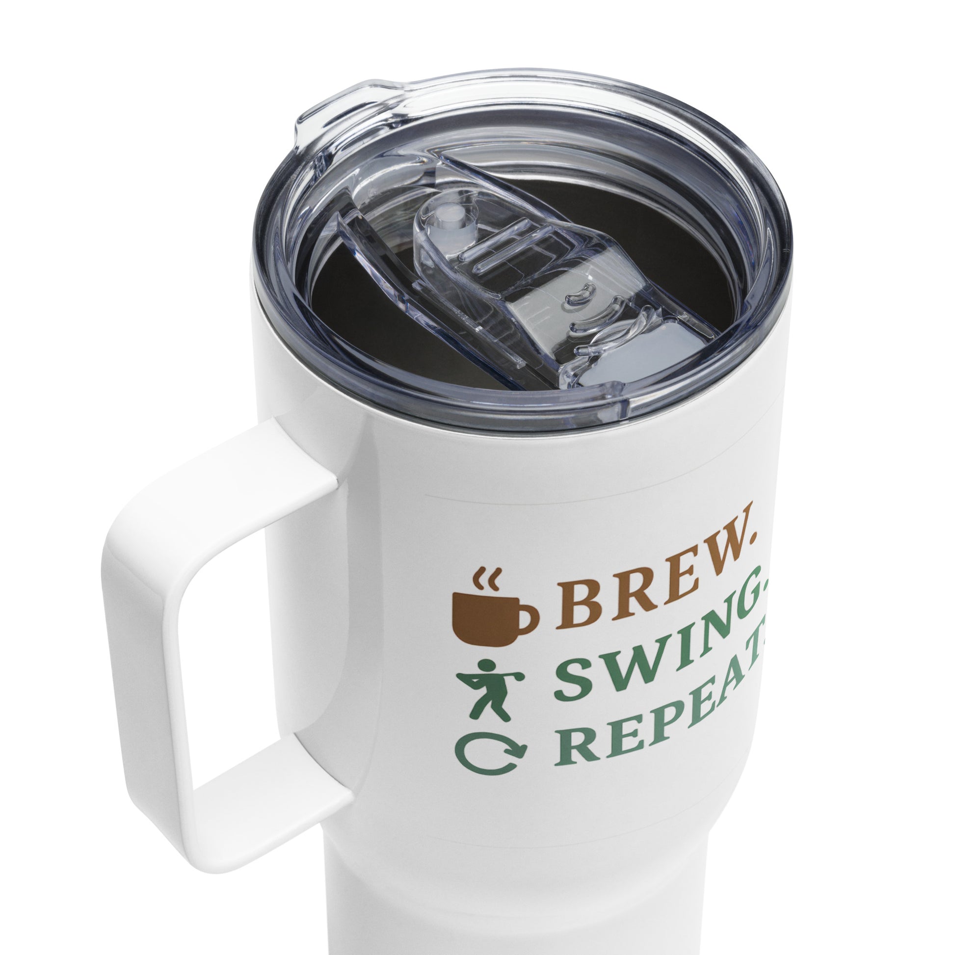 25oz travel mug with handle and press-in plastic lid