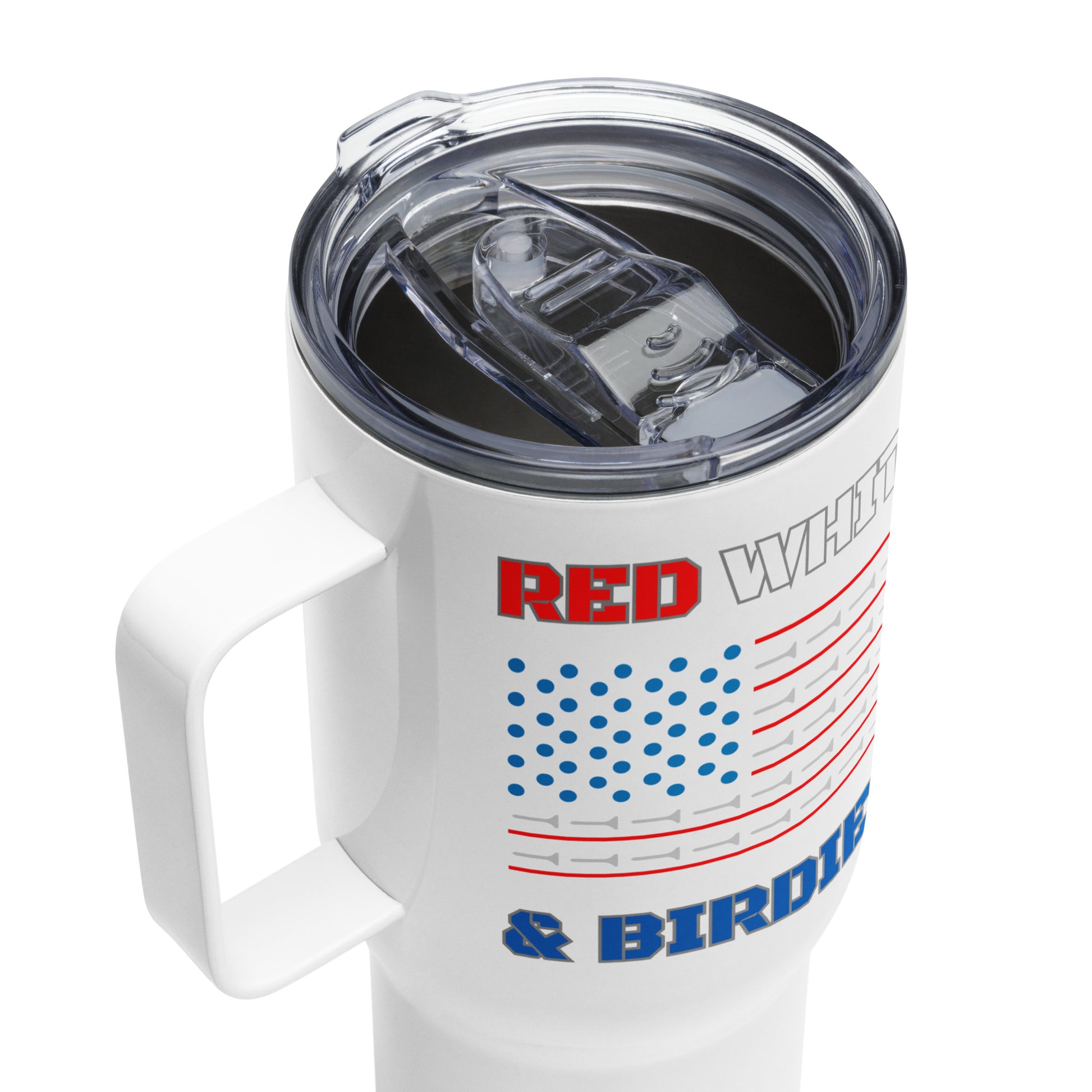 25oz red white and birdies golf tumbler