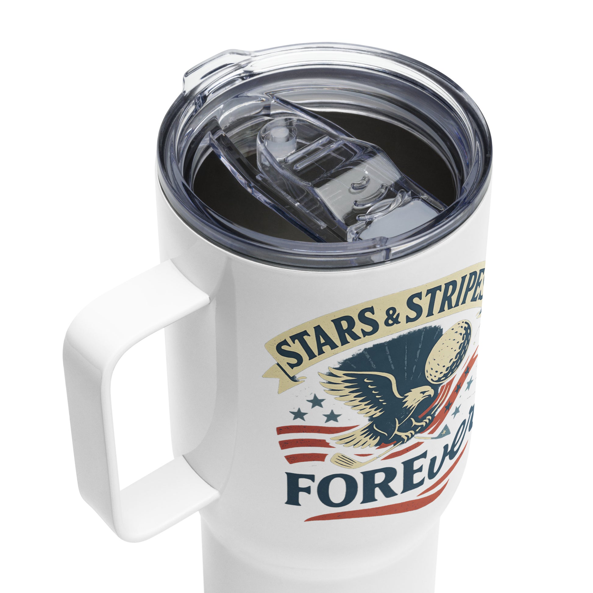 25oz stars and stripes golf travel mug