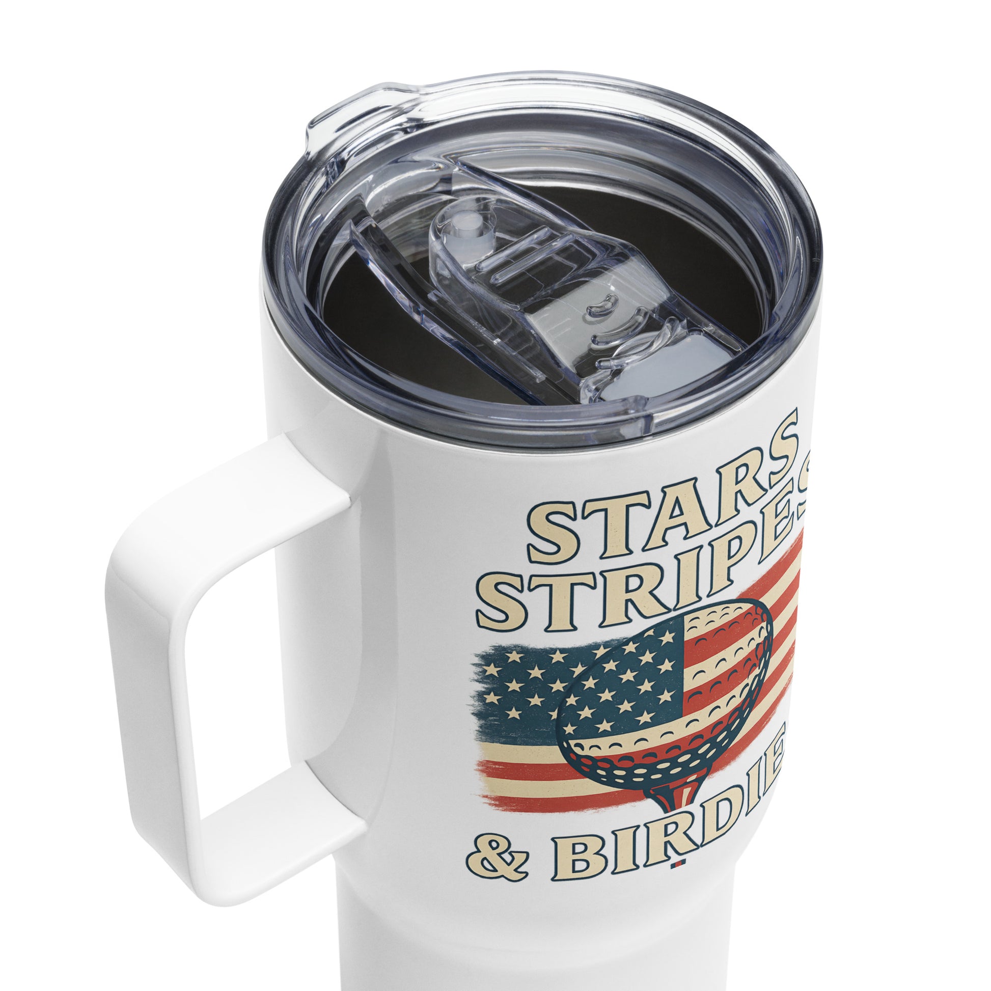 25oz eagle golf design travel mug with handle