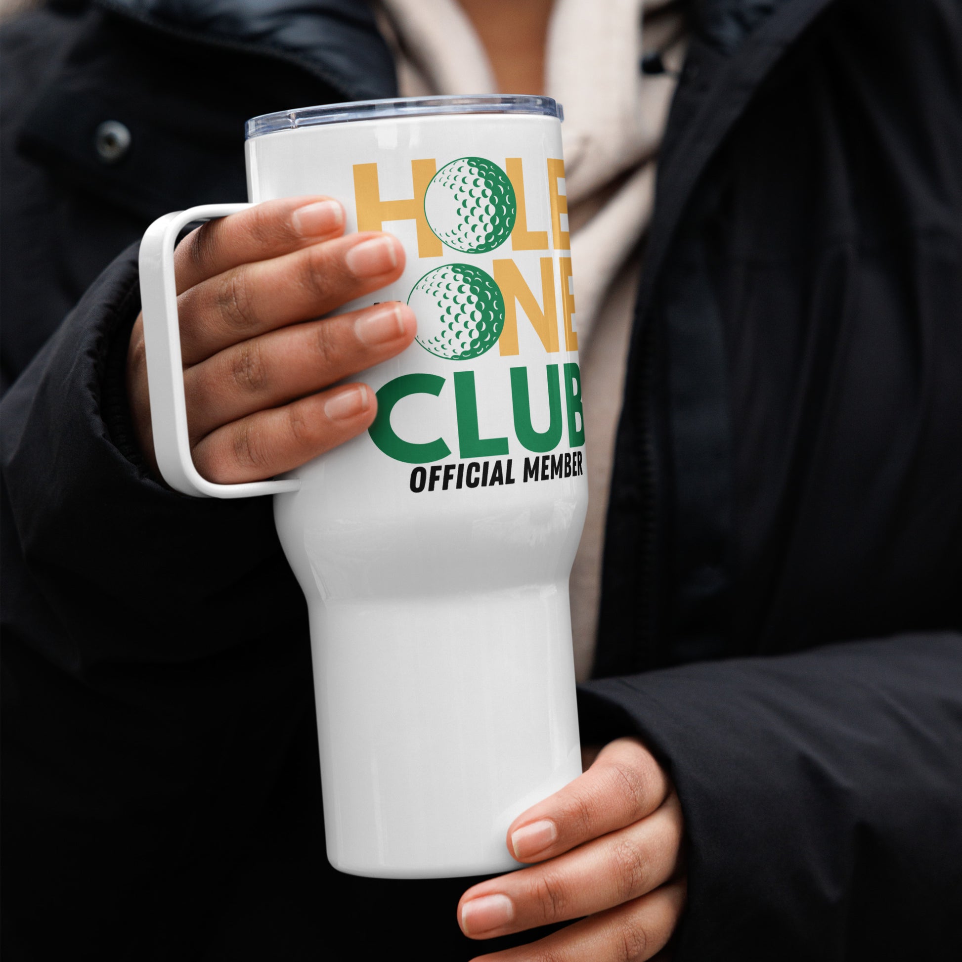 Insulated mug honoring elite golfers with stylish flair
