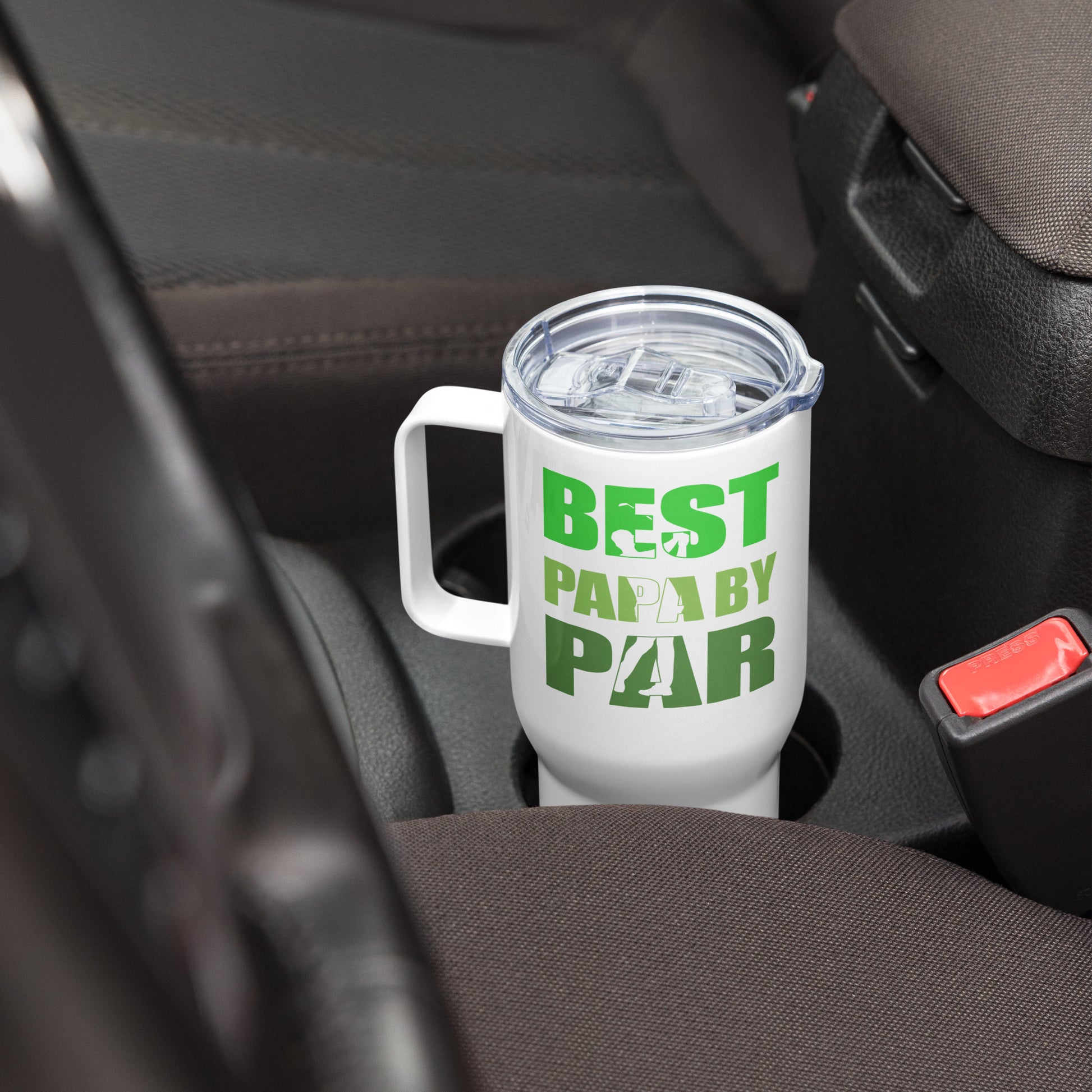 Golf gift for papa with silhouette putting graphic