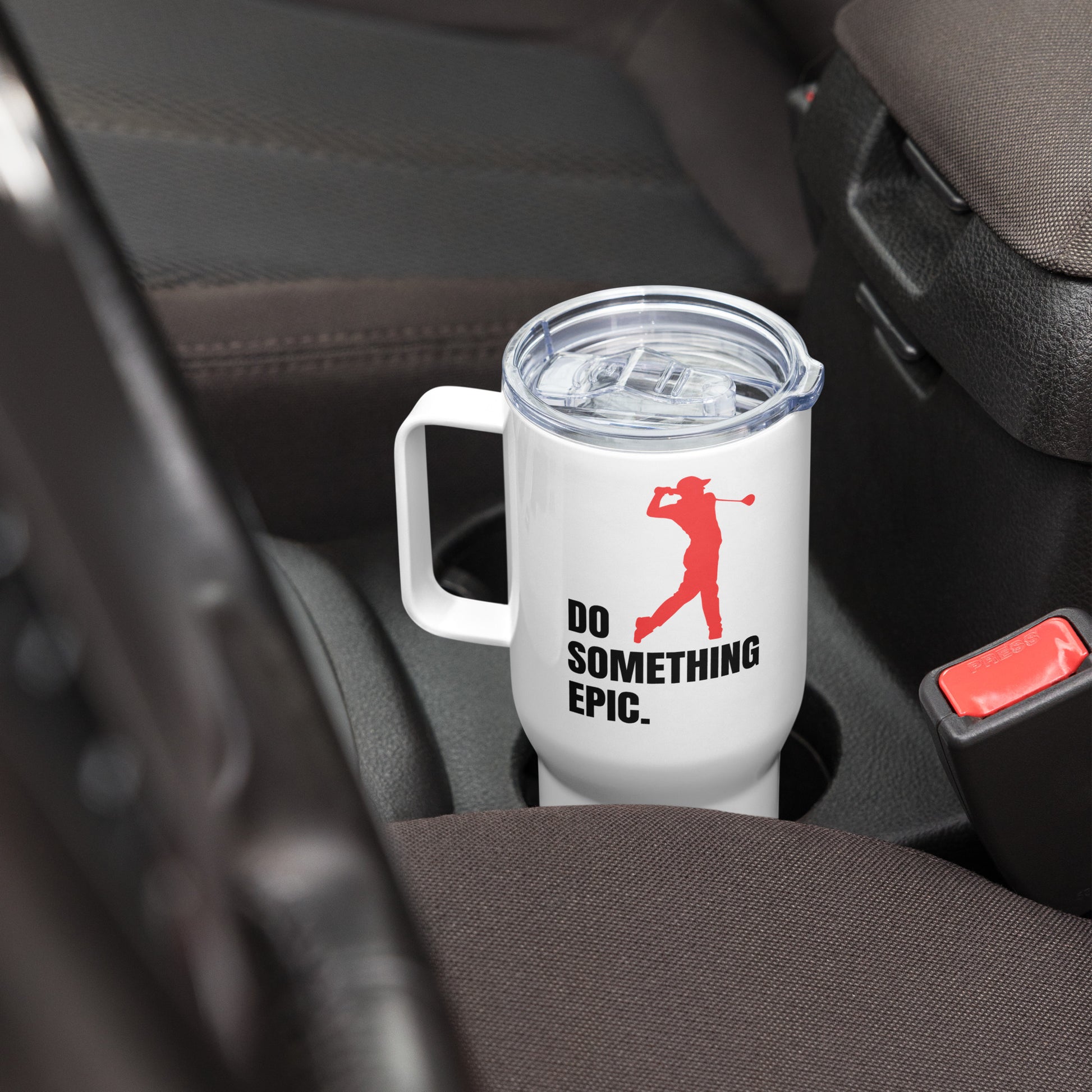 Golf lifestyle tumbler featuring inspiring athletic message