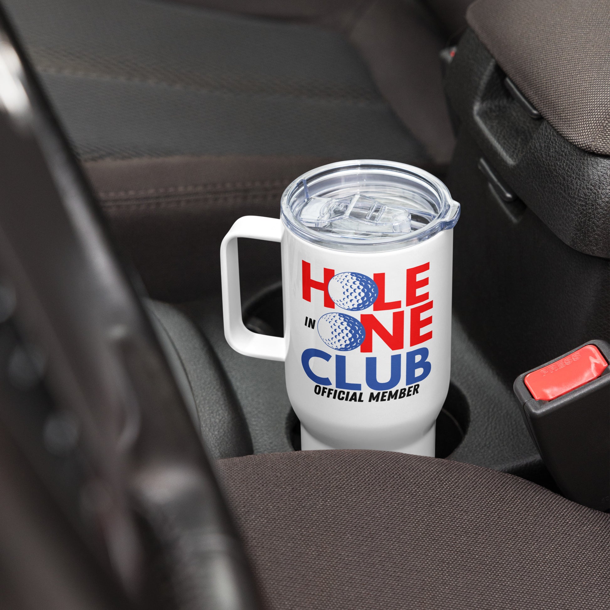 Golf gift tumbler with all-American hole in one theme