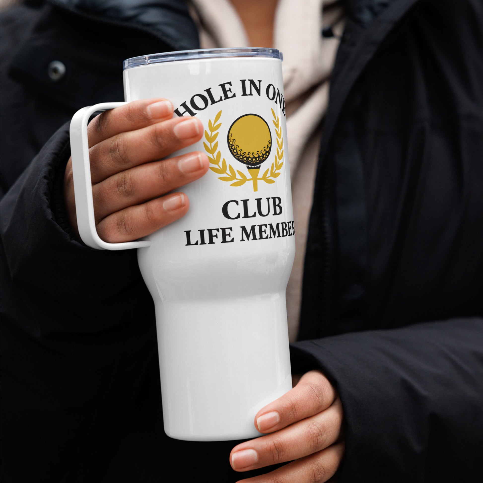 Elegant hole in one commemorative mug
