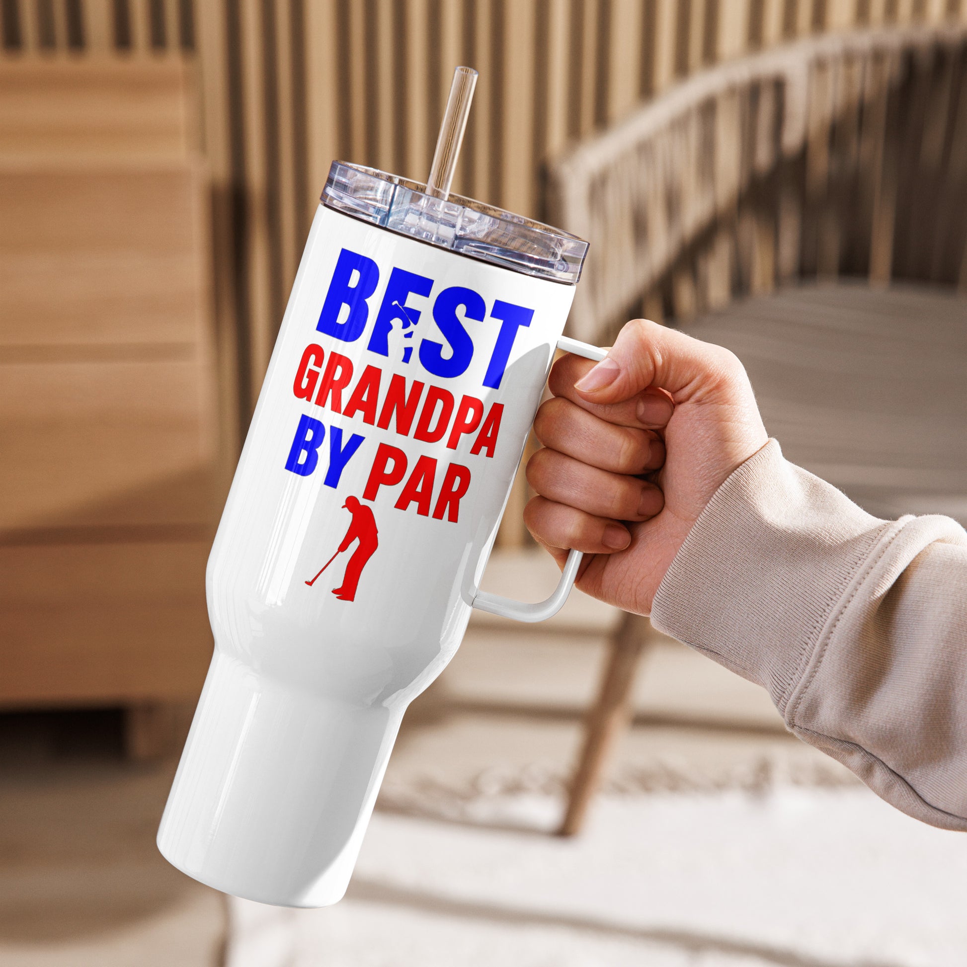 Patriotic golf-themed mug for grandfathers