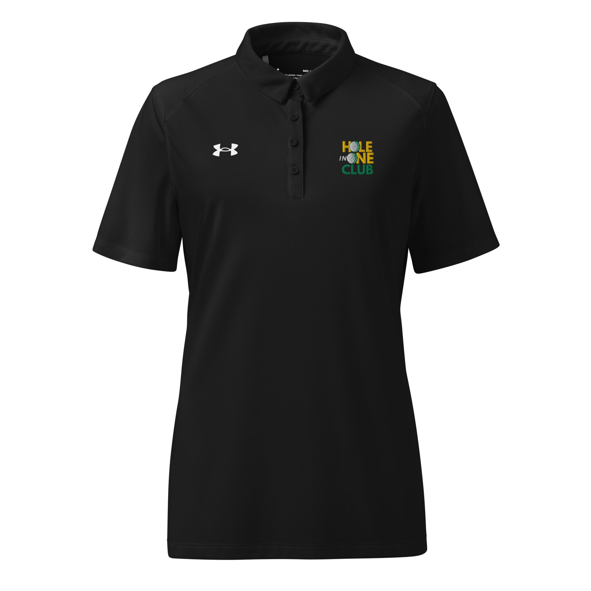 black performance golf shirt celebrating ace club membership