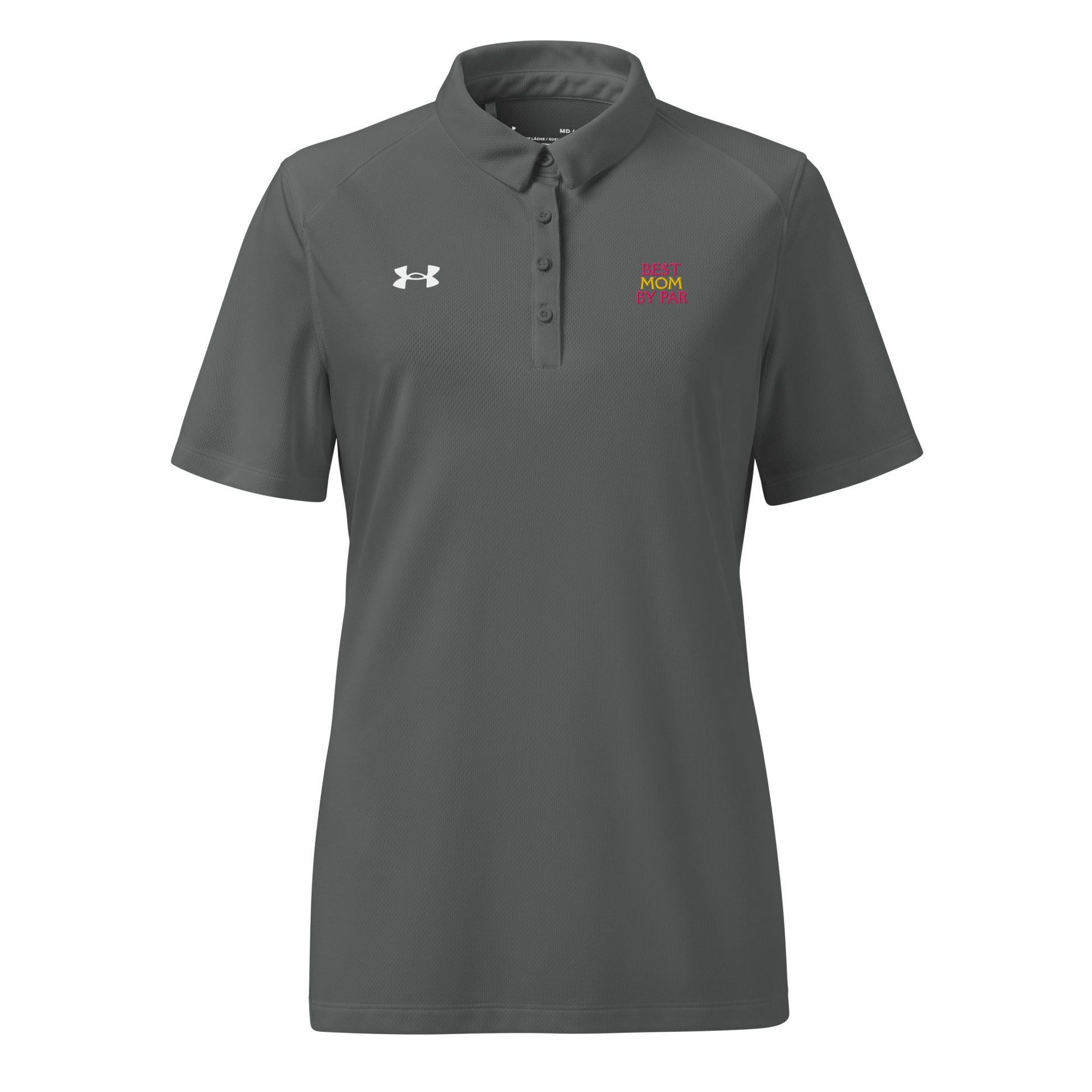 grey Best Mom by Par lightweight UA women’s polo shirt