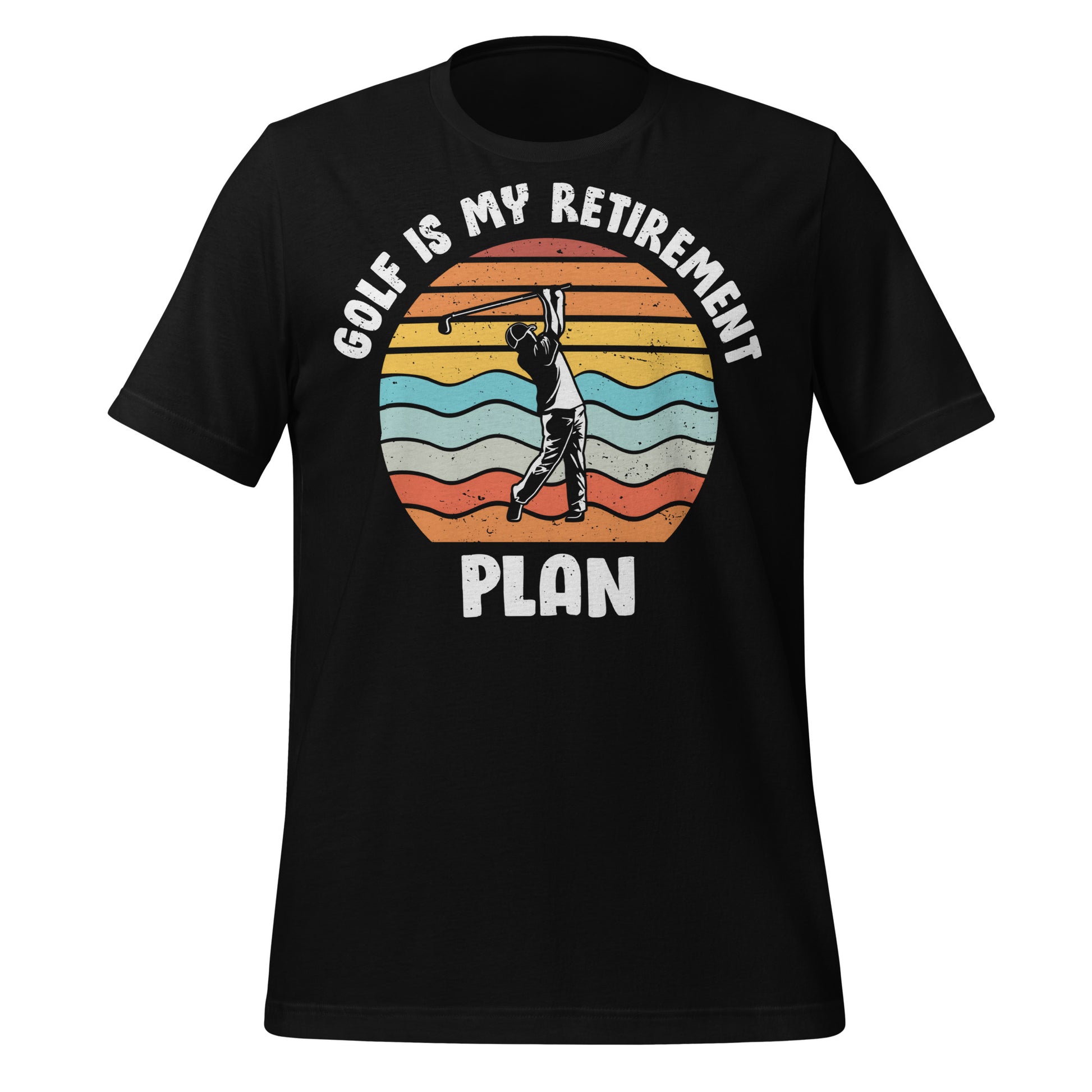 Bold white font golf slogan shirt