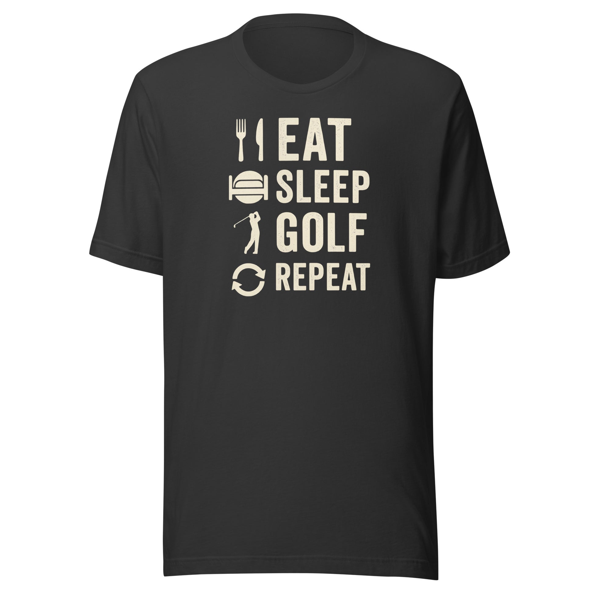 Vintage inspired Eat Sleep Golf design