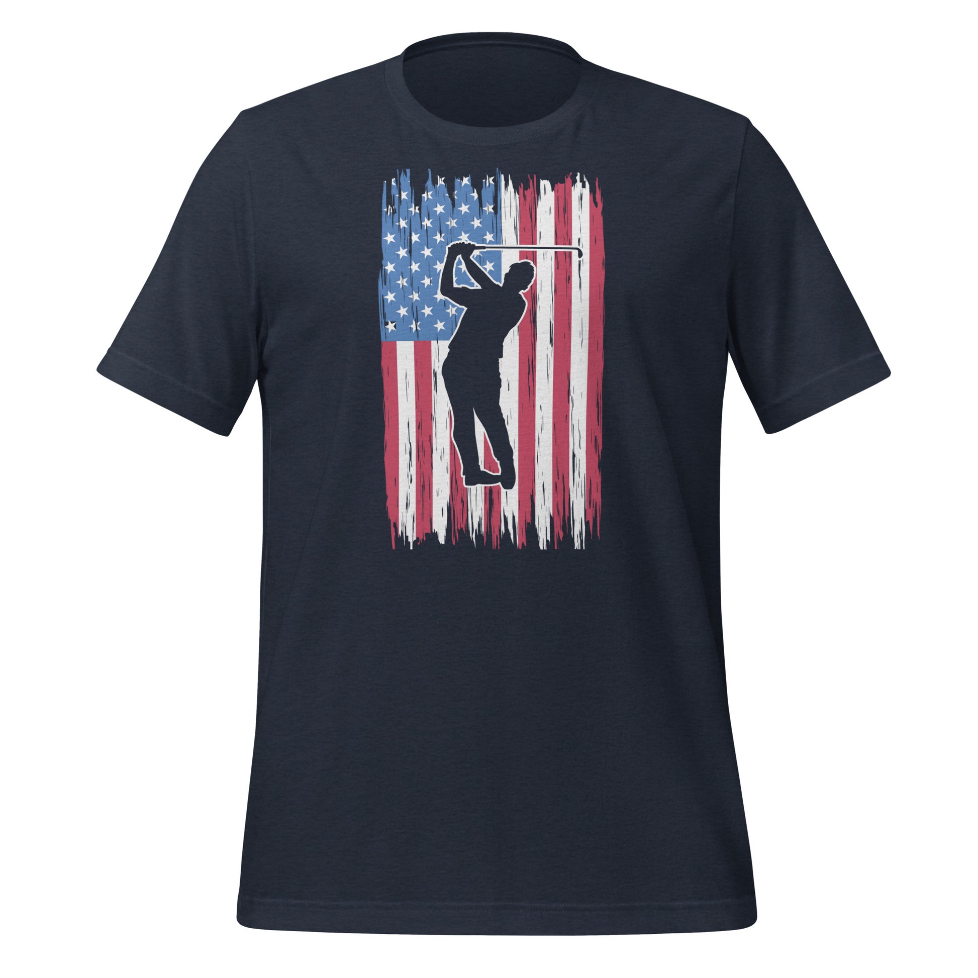 Unisex golf shirt with American flag