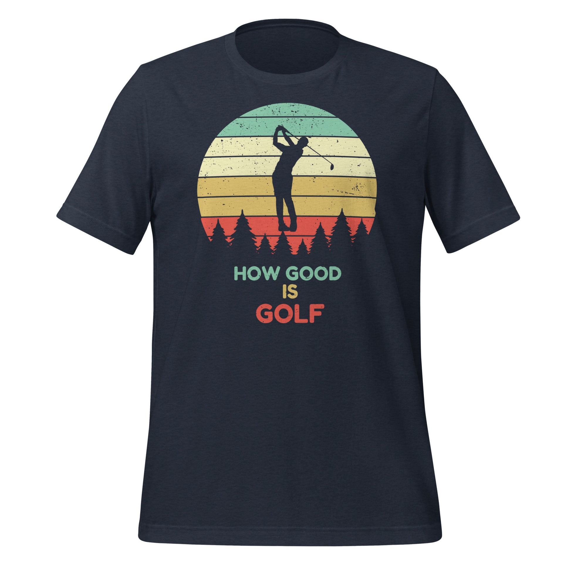 Unisex tee with golfer silhouette