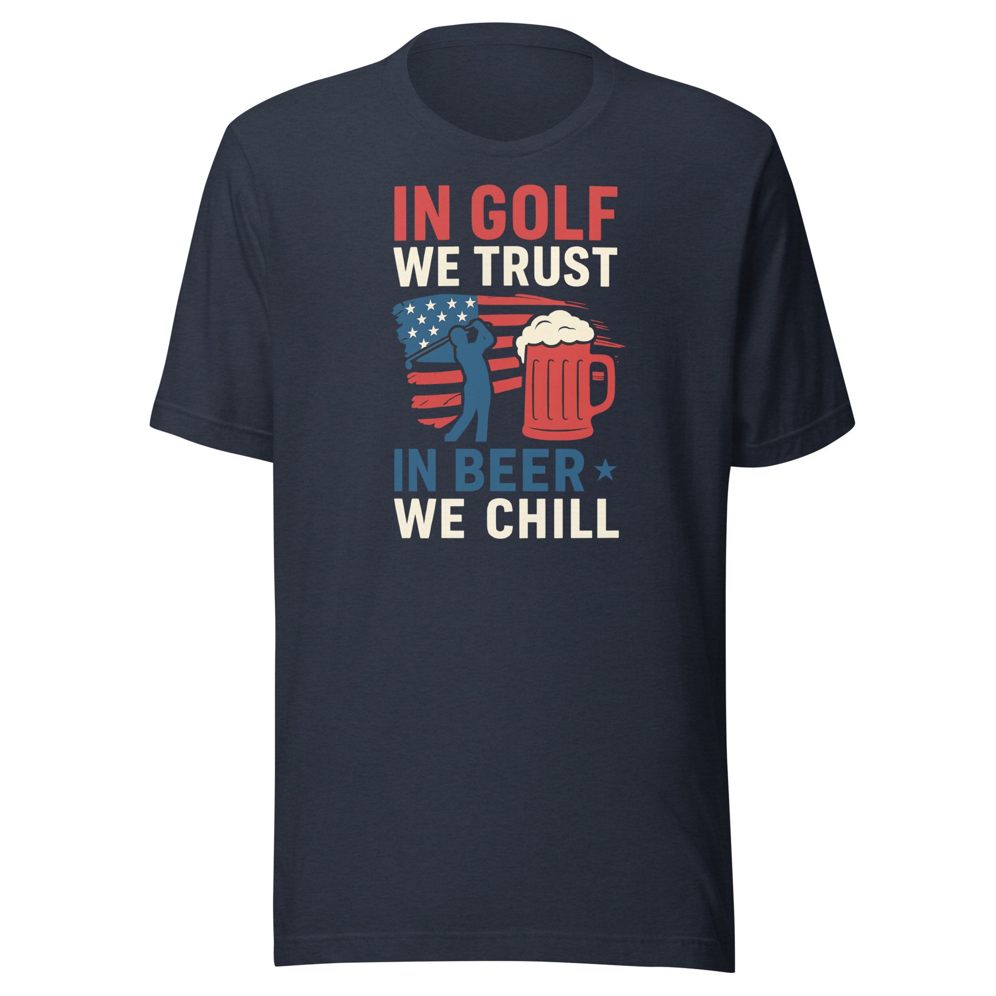 Men’s shirt with chilled beer and patriotic vibes