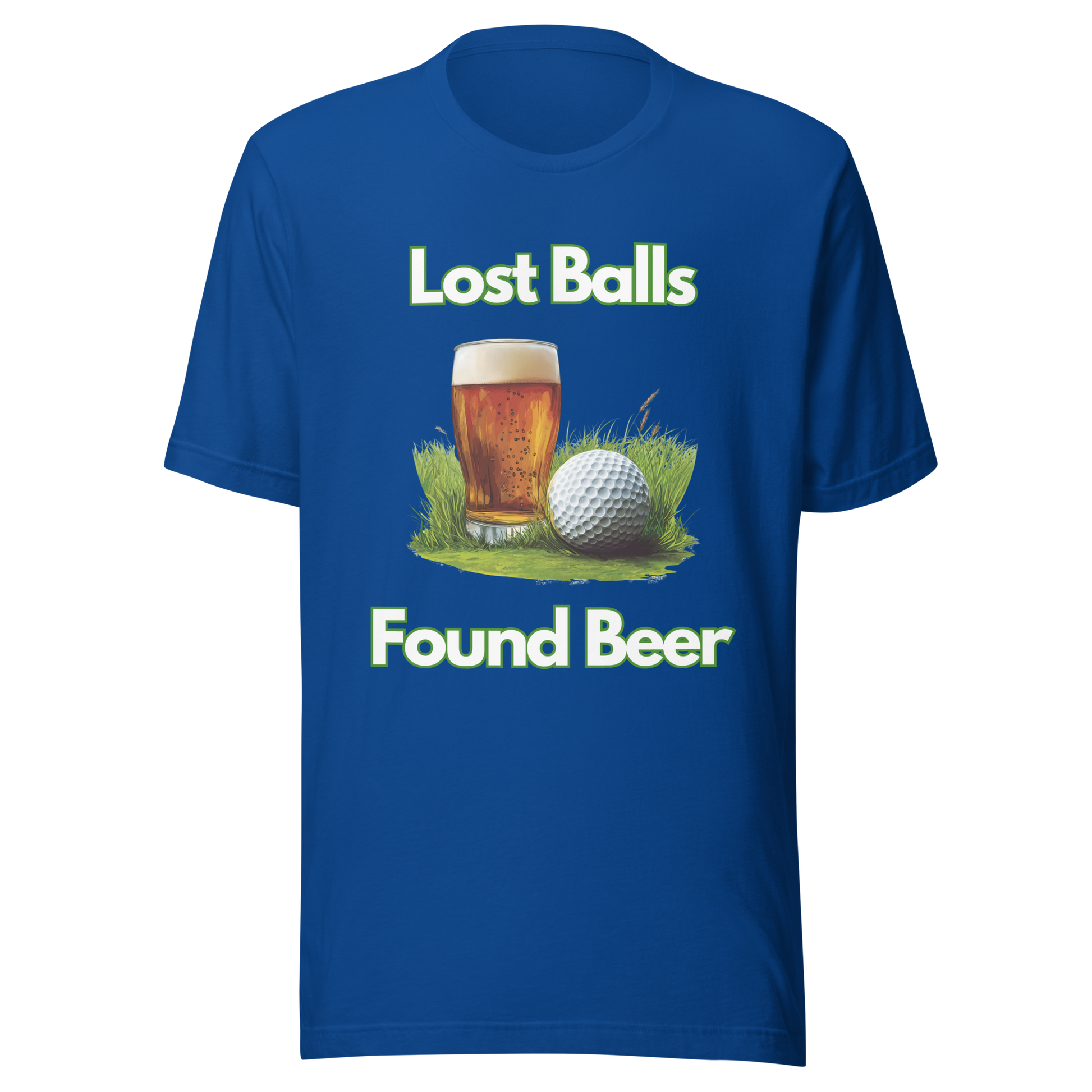 Graphic tee with realistic beer and grass