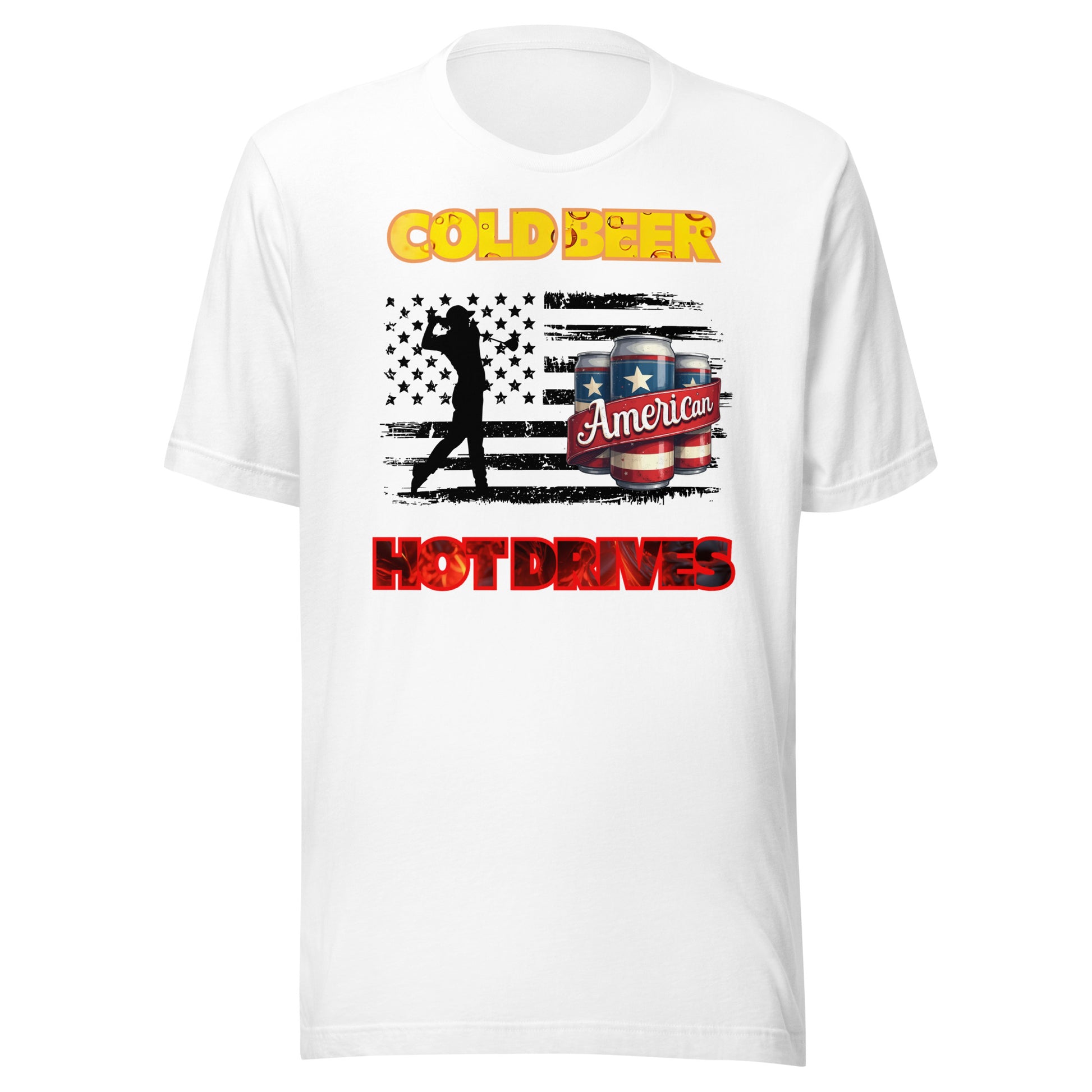 comfortable tee with striking patriotic drink design
