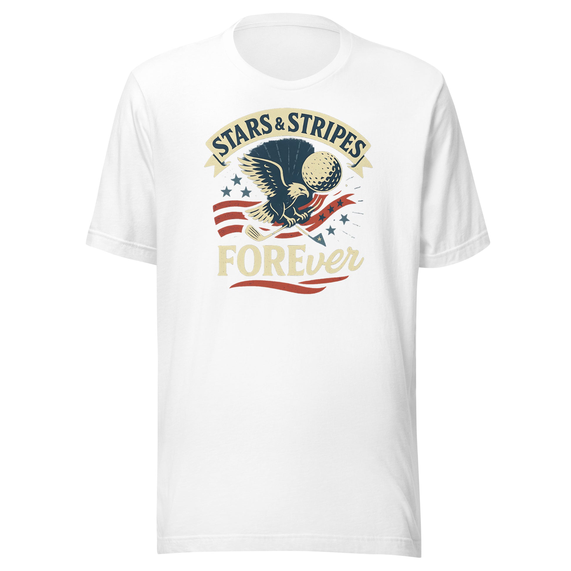 graphic tee for men with patriotic eagle and stripes