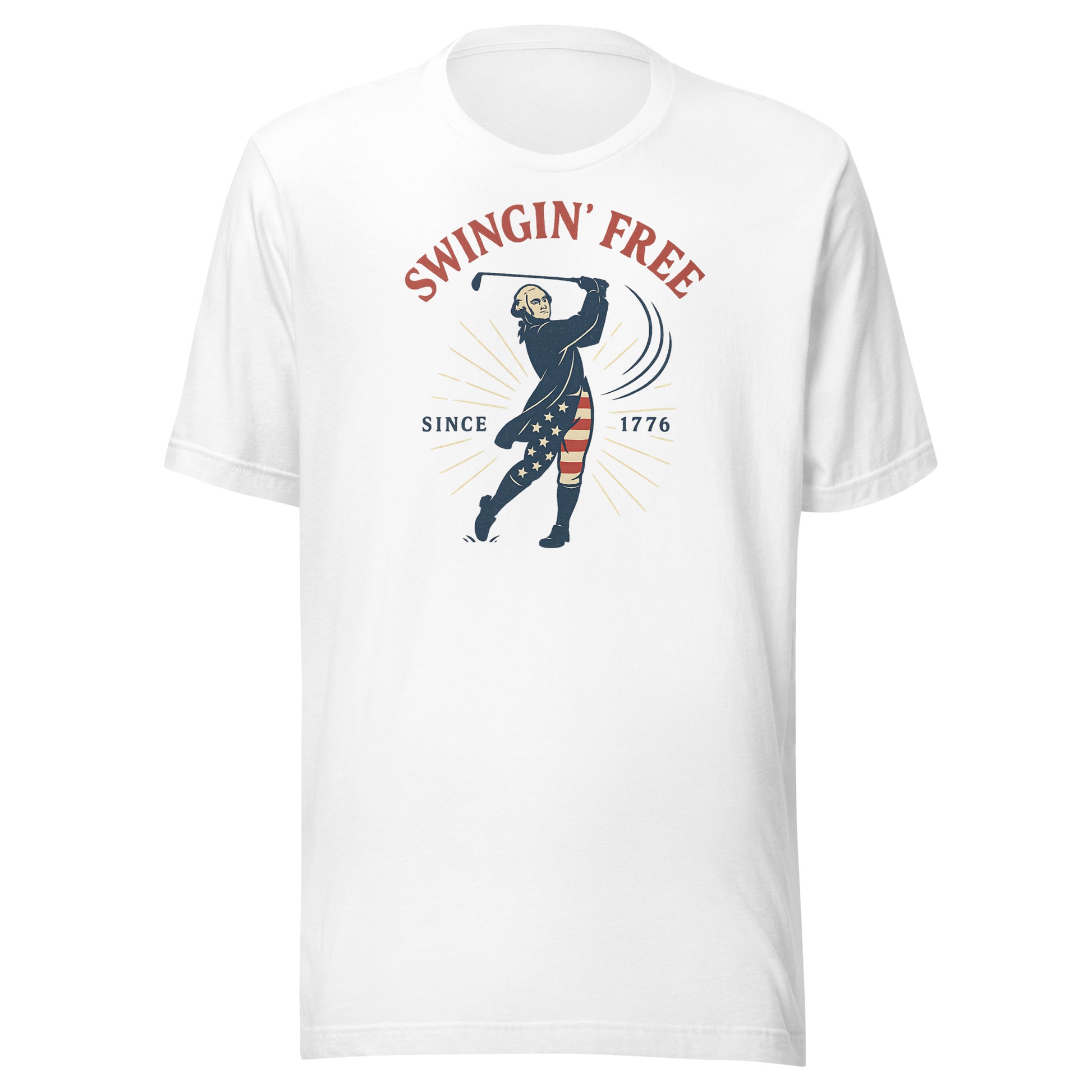 cotton poly tee with American revolution inspired artwork