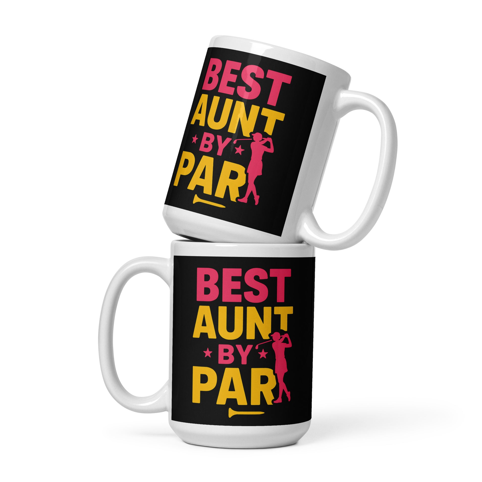 15oz golf aunt ceramic mug with modern typography