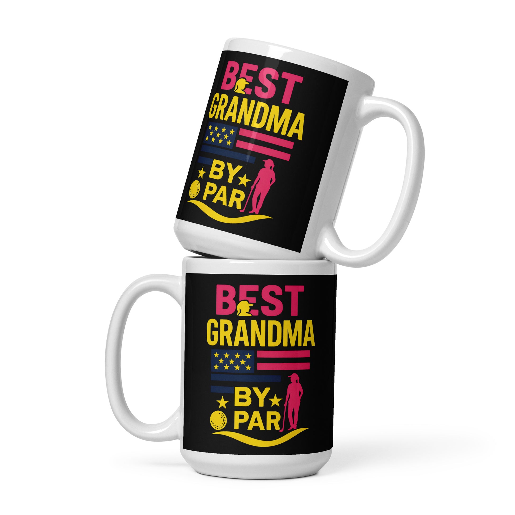 15oz mug with patriotic golf design for grandmothers