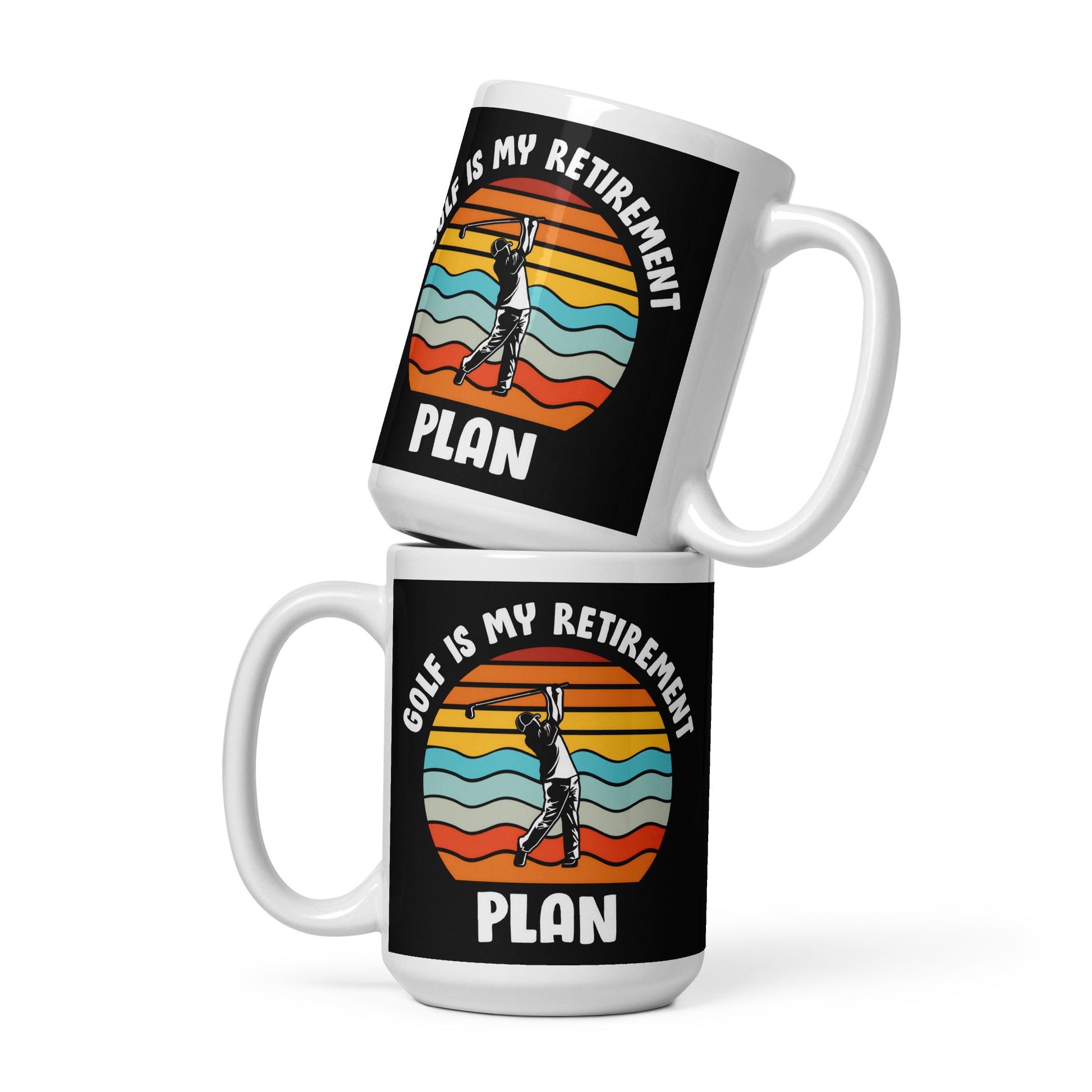 15oz ceramic mug featuring green-striped graphic and bold quote