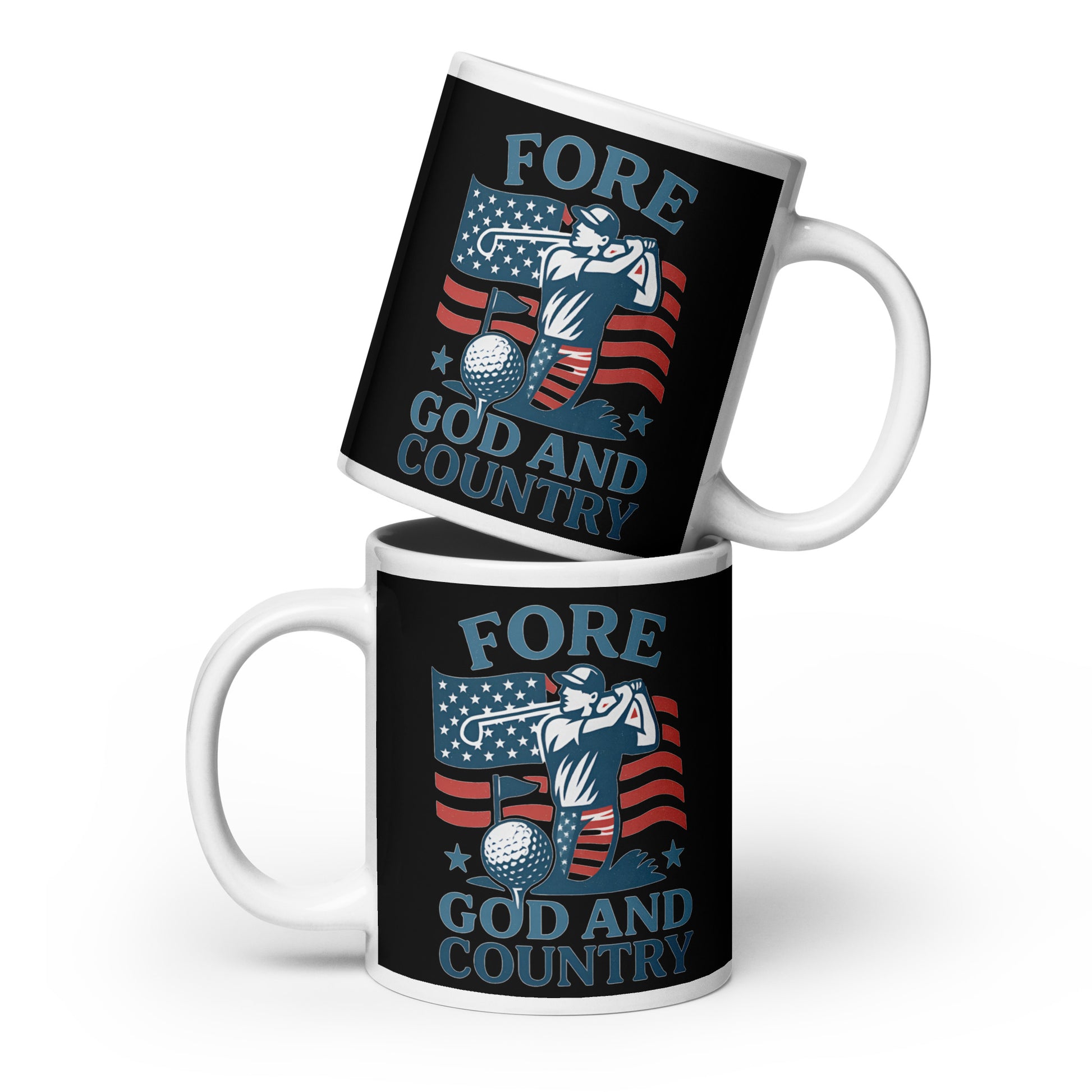20oz oversized mug with bold patriotic Christian design