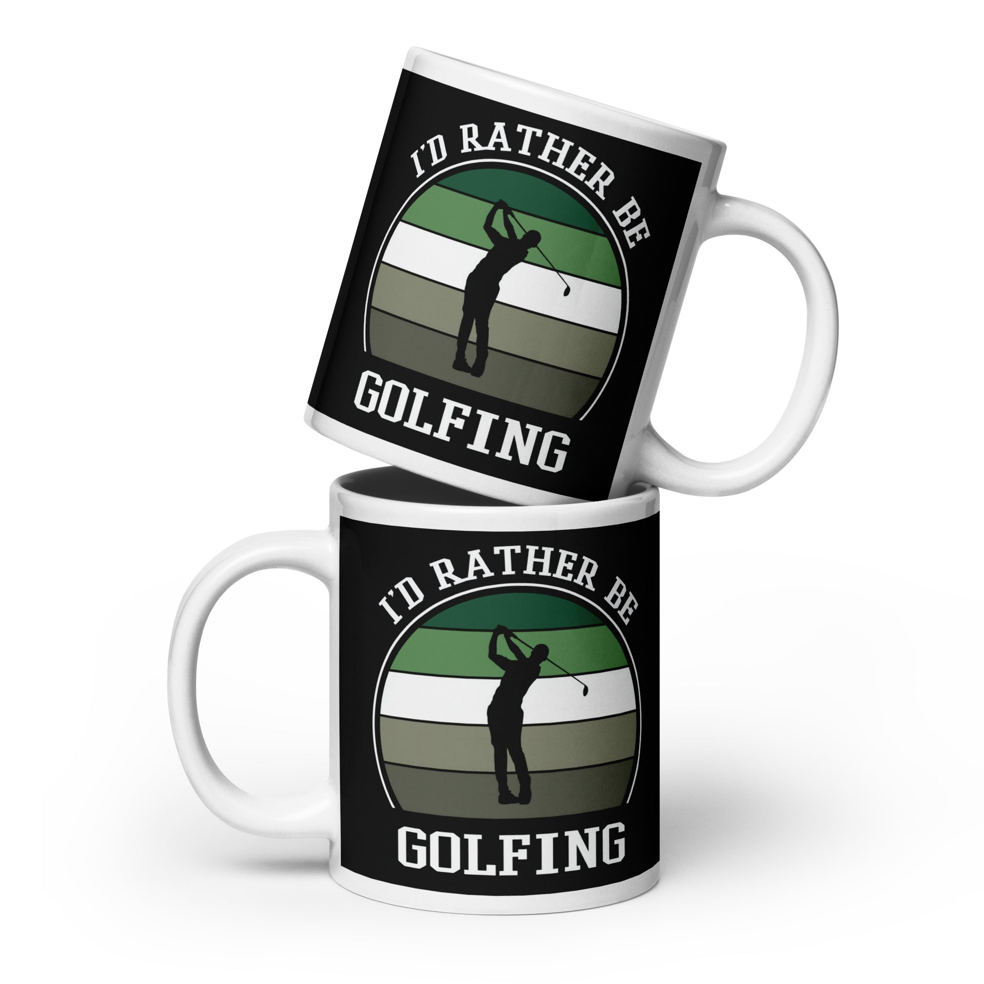 20oz oversized mug with I’d Rather Be Golfing slogan design