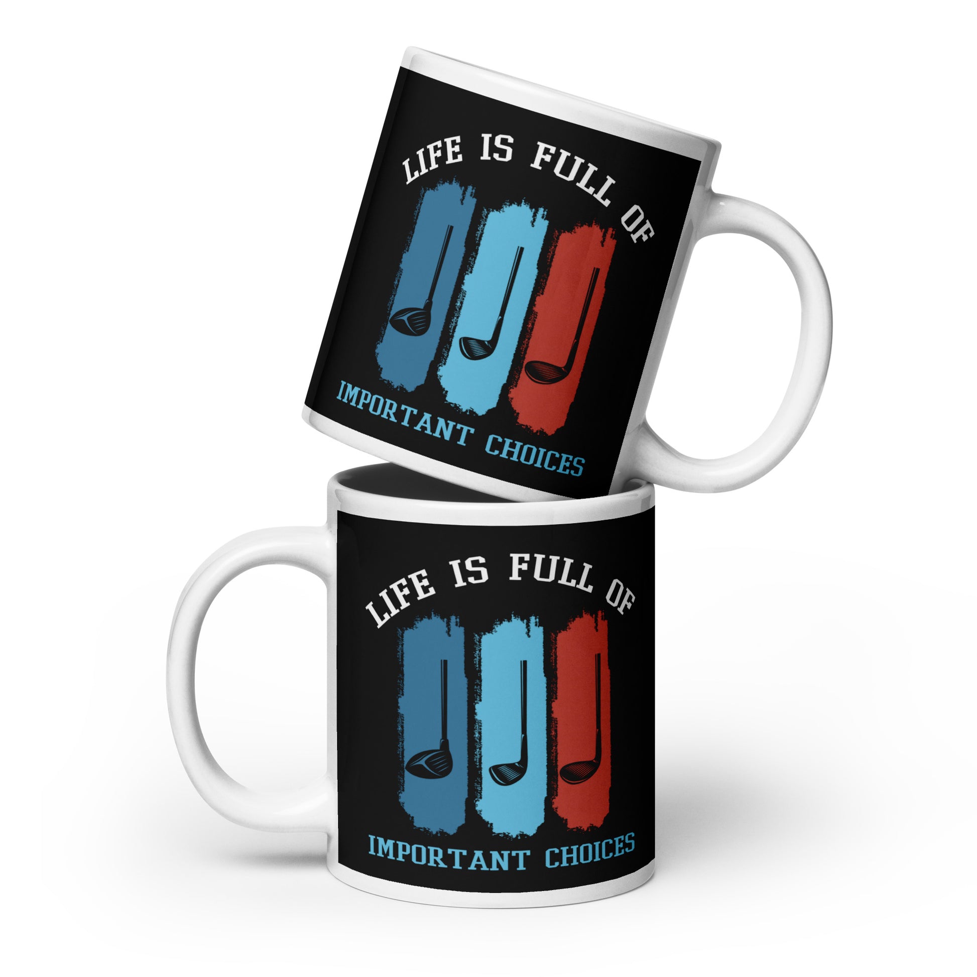 20oz oversized coffee mug with three-club graphic