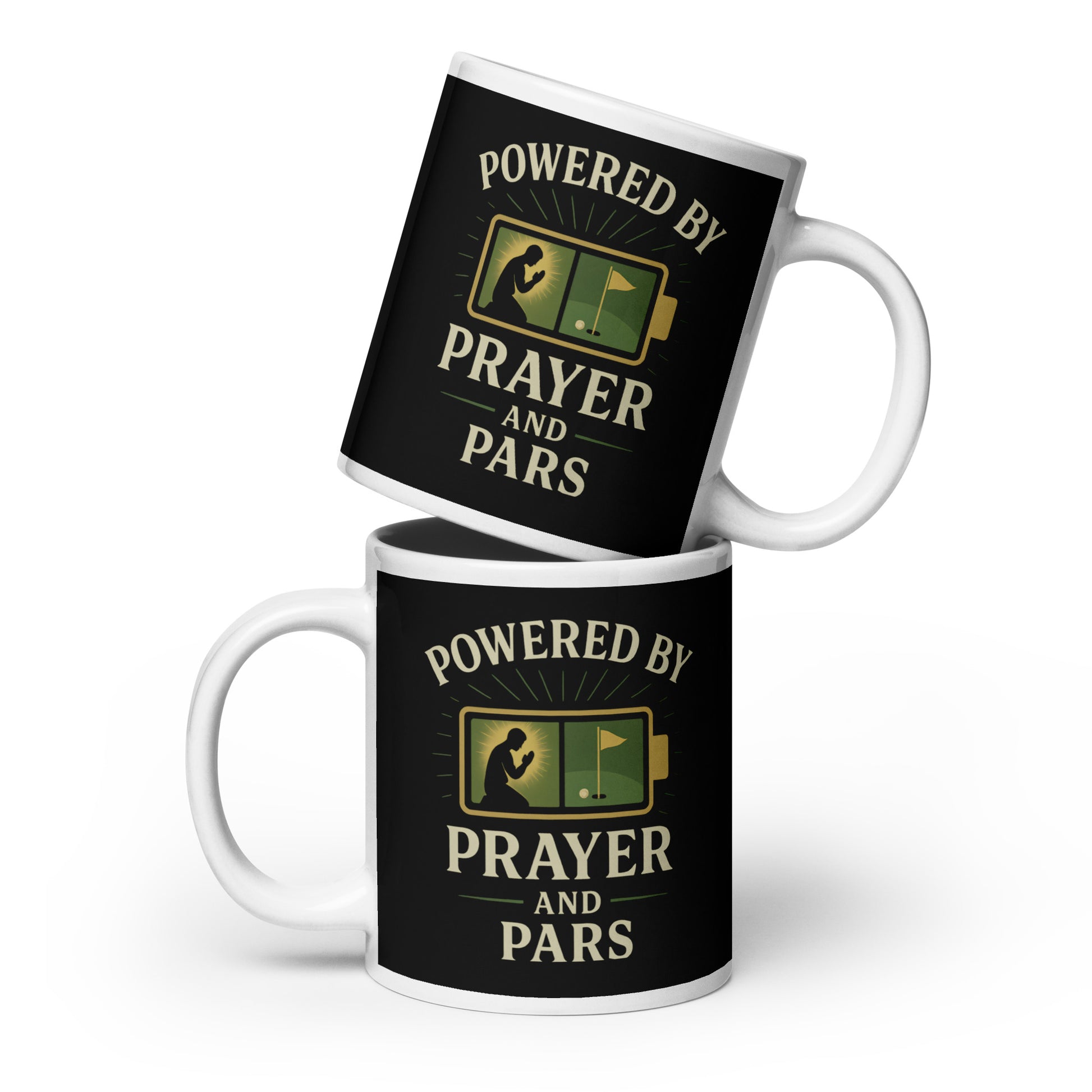 20oz oversized inspirational mug with cross, stars, and clubs