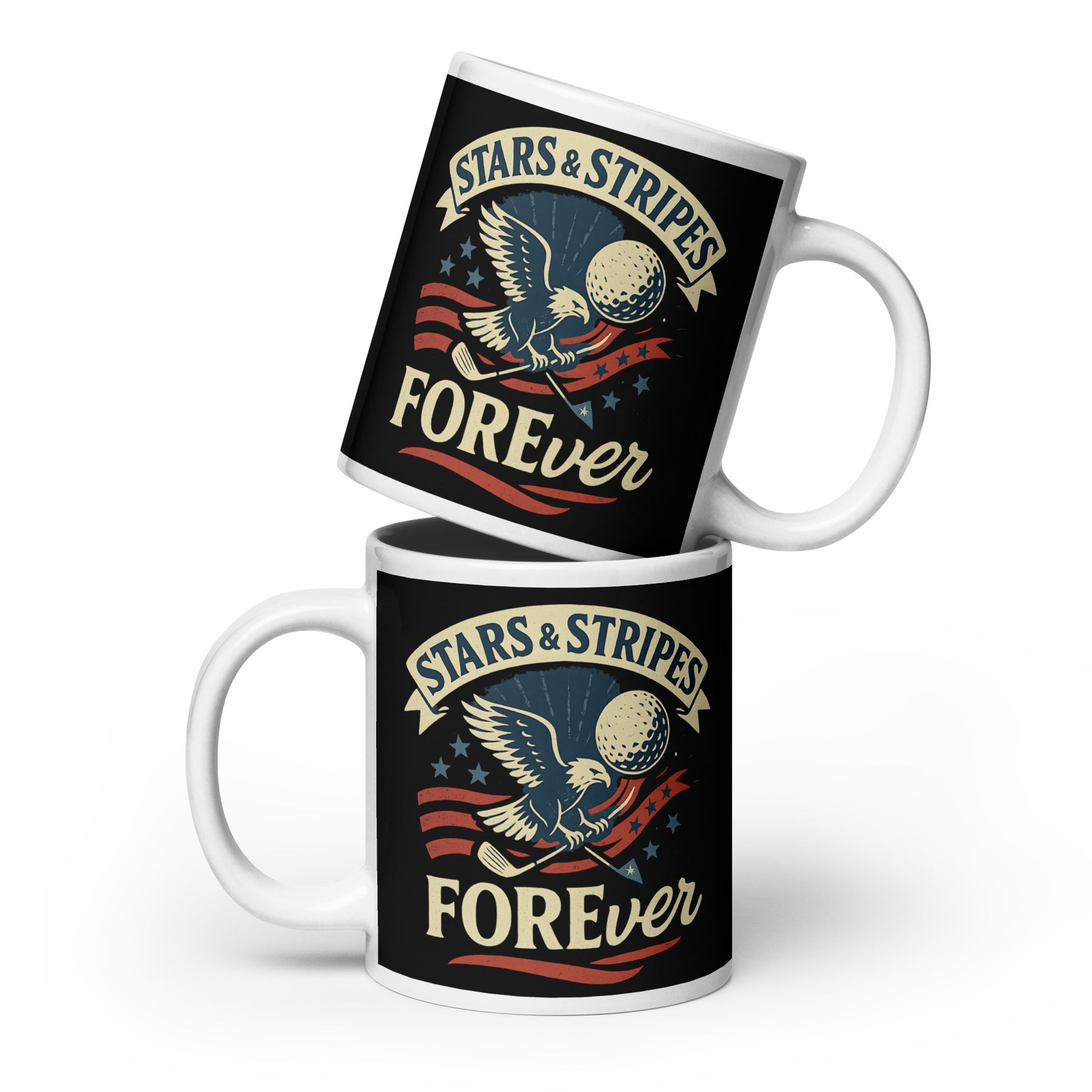 20oz oversized mug with flying eagle and FOREver slogan art