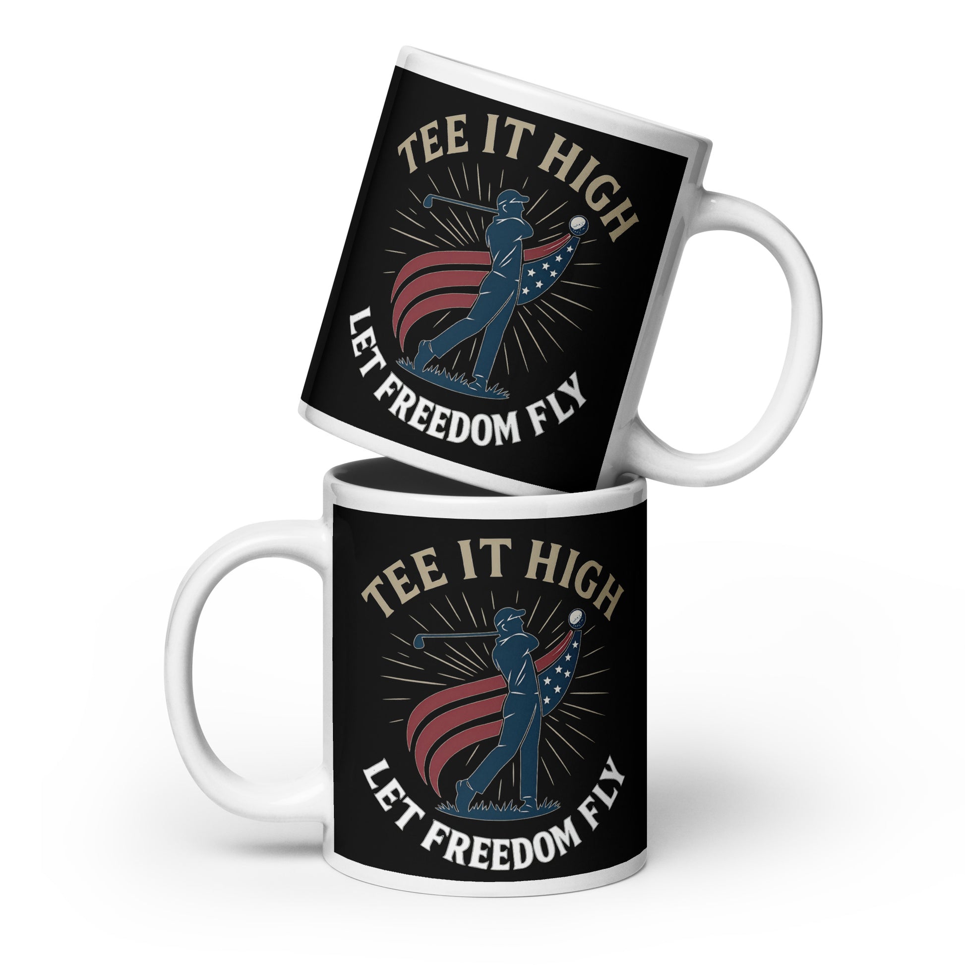 20oz oversized mug with freedom swing and golf silhouette