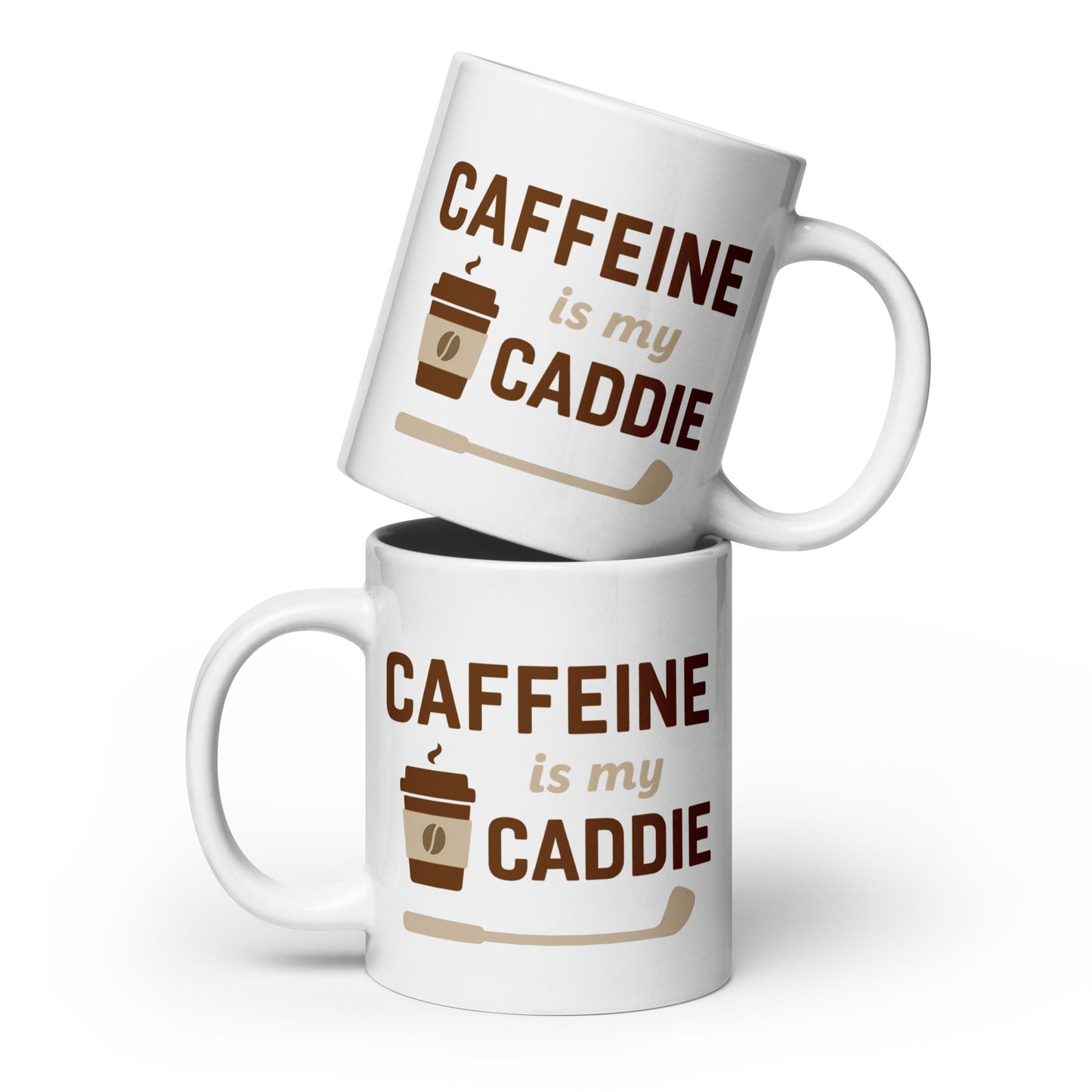 20oz oversized mug with coffee-first golf humor design