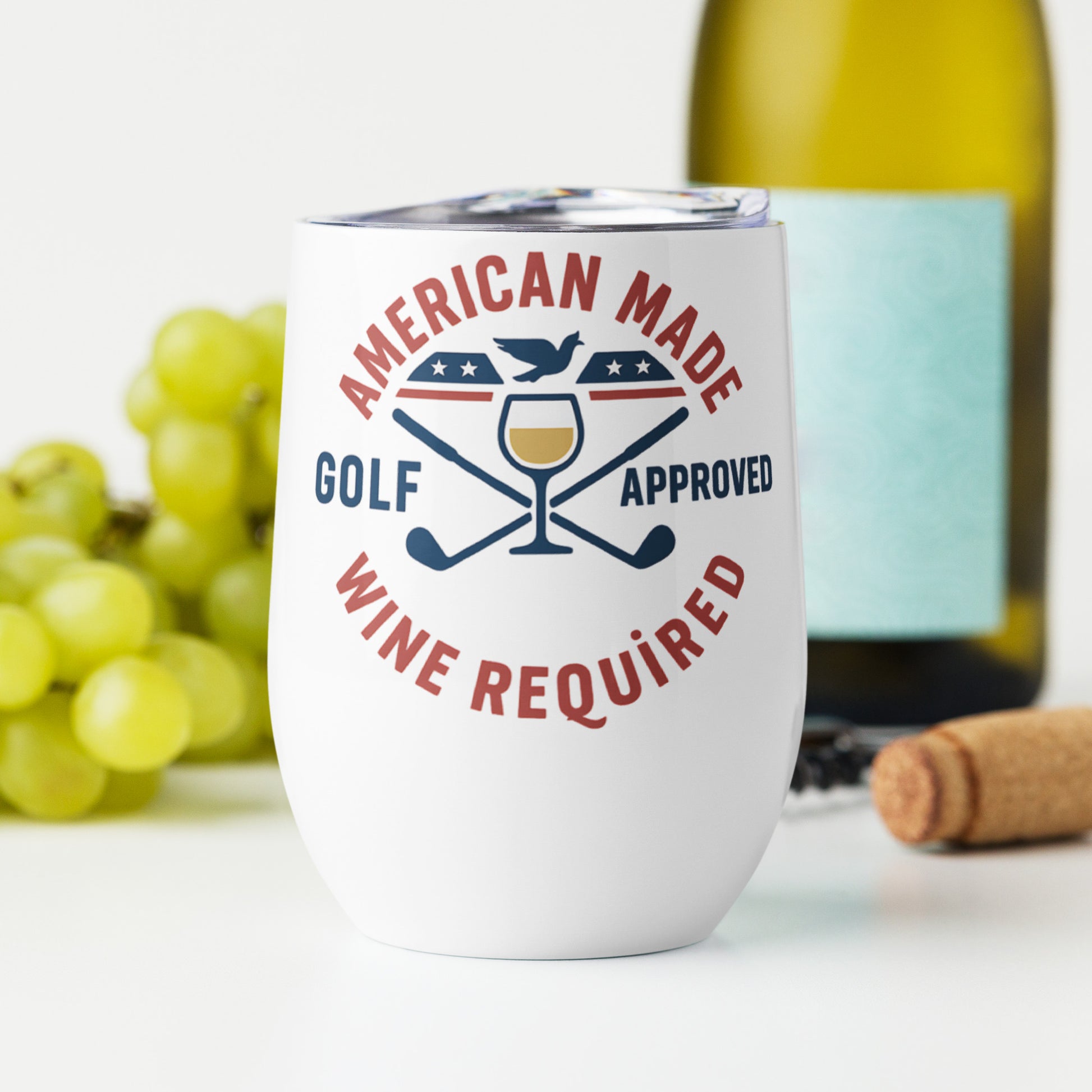 patriotic wine tumbler for female golfers