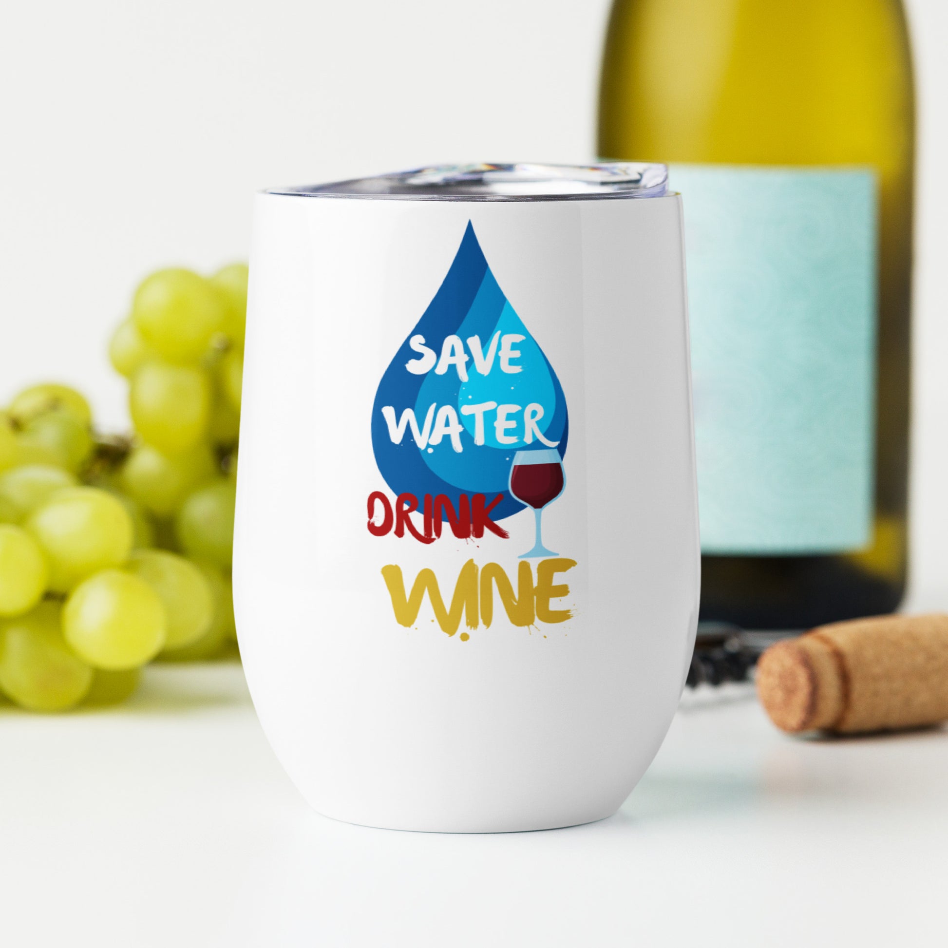 eco-friendly themed stainless wine tumbler