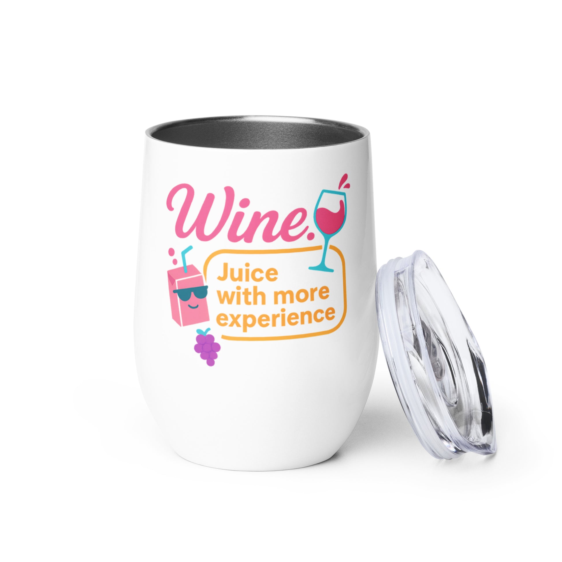 funny wine tumbler with juice with more experience design