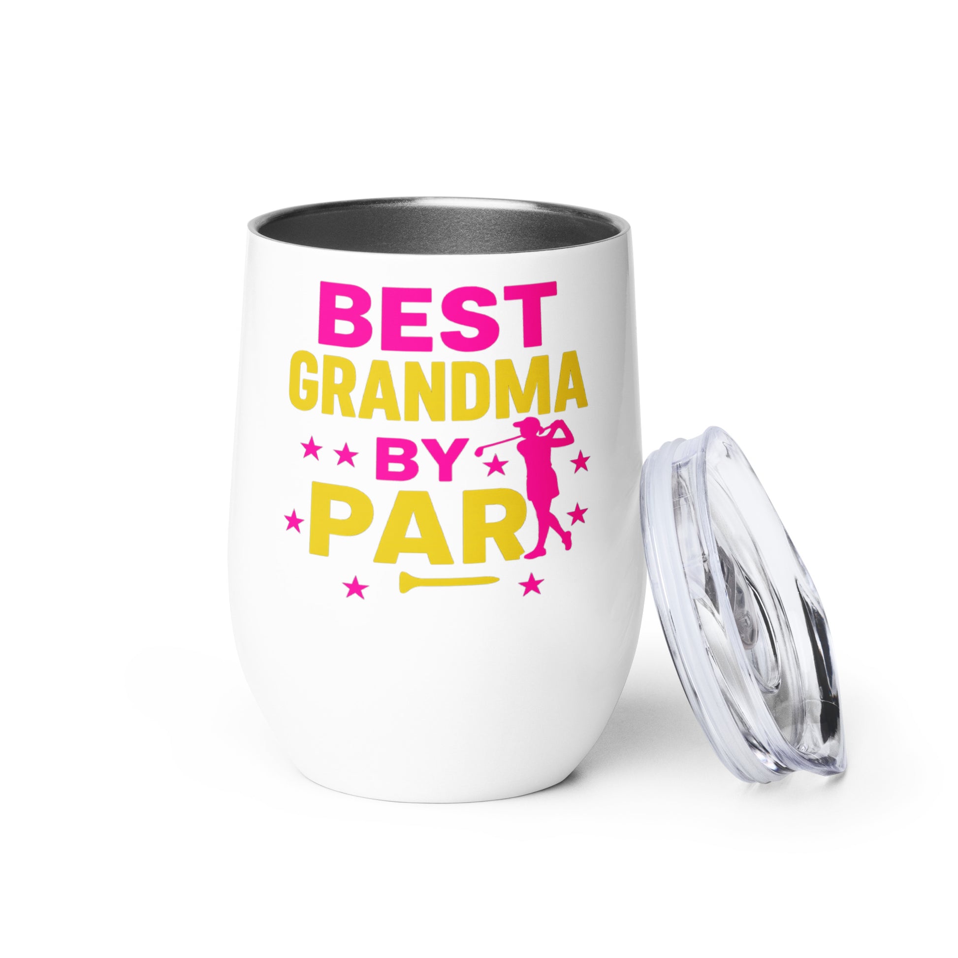 best grandma by par wine tumbler in white