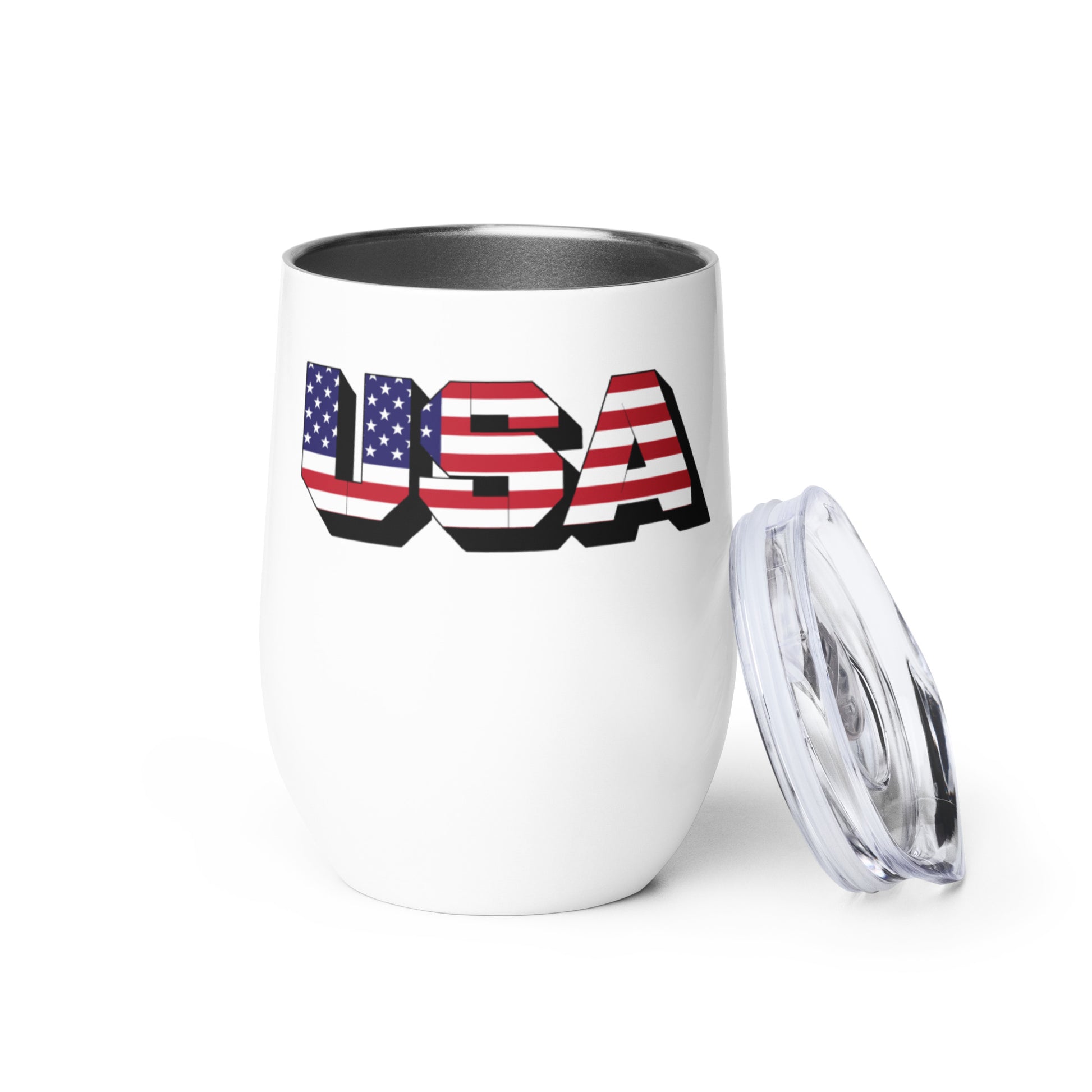 patriotic usa wine tumbler with american flag