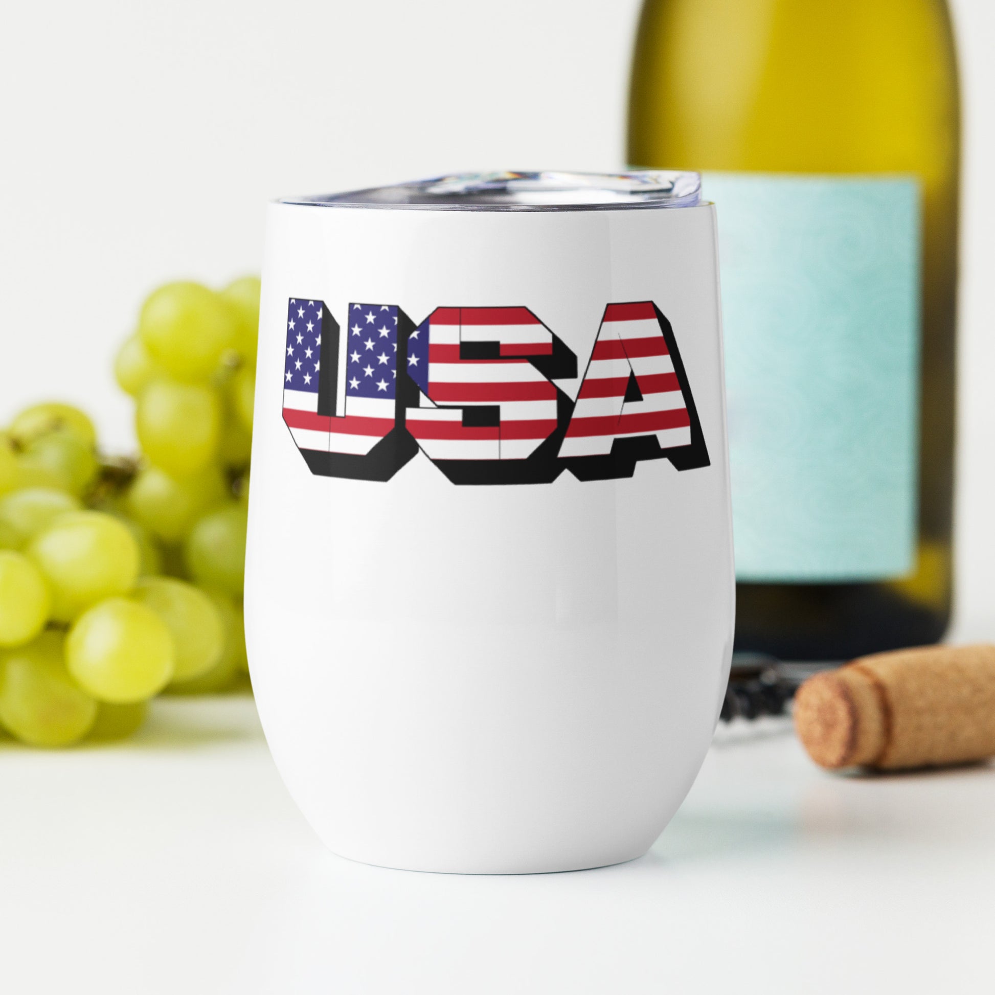 usa themed wine tumbler for 4th of july celebrations
