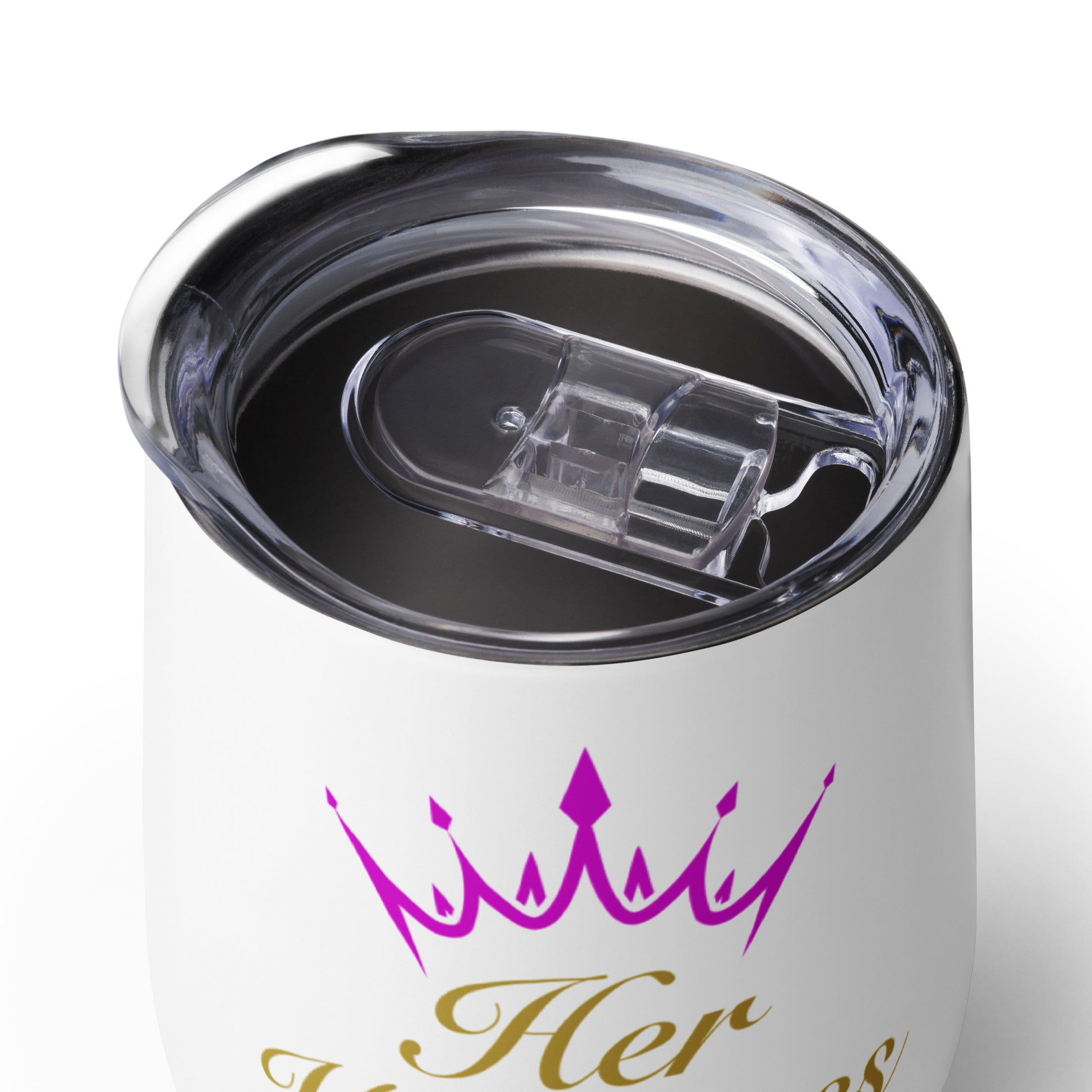 funny wine tumbler for women with elegant gold script