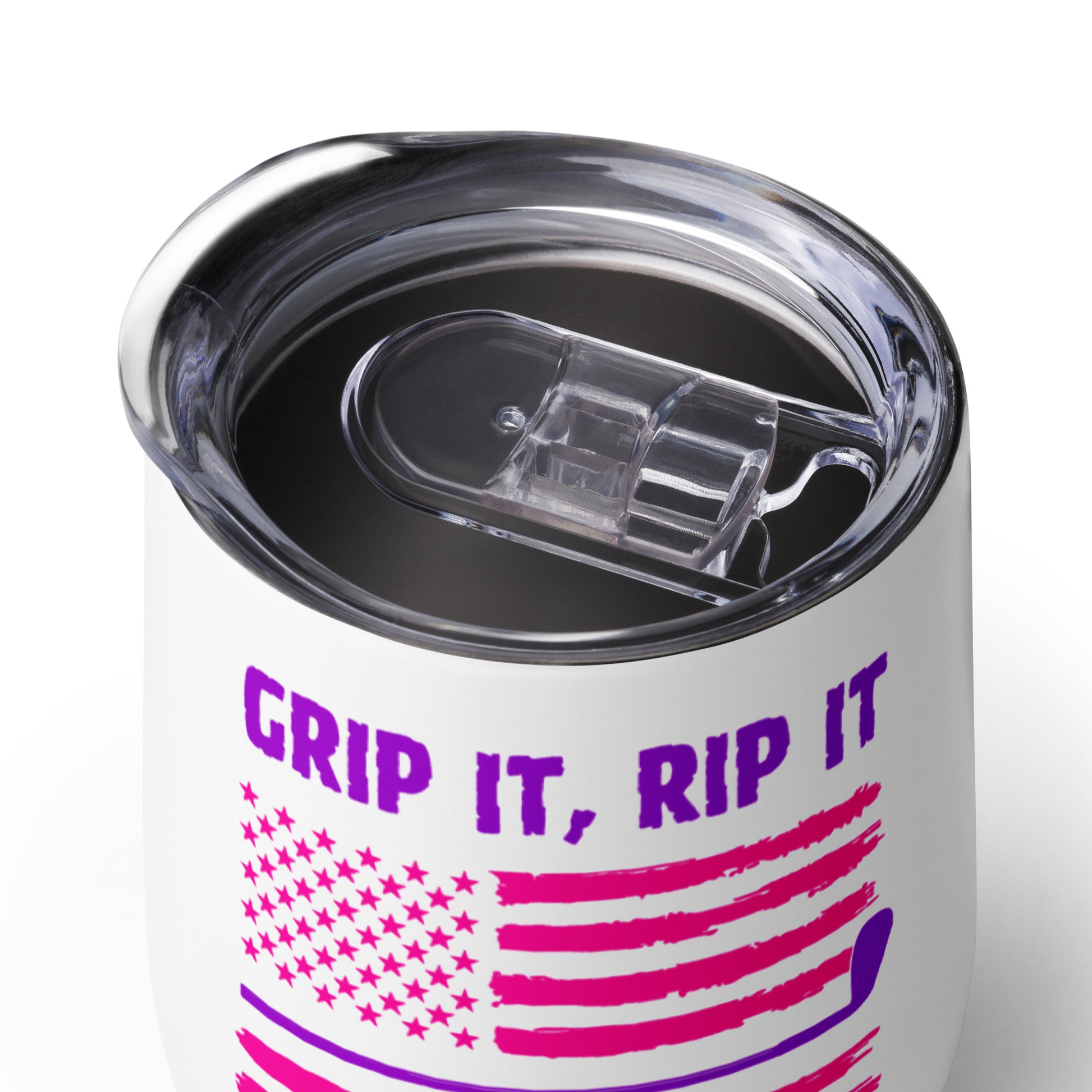 pink and purple american flag tumbler