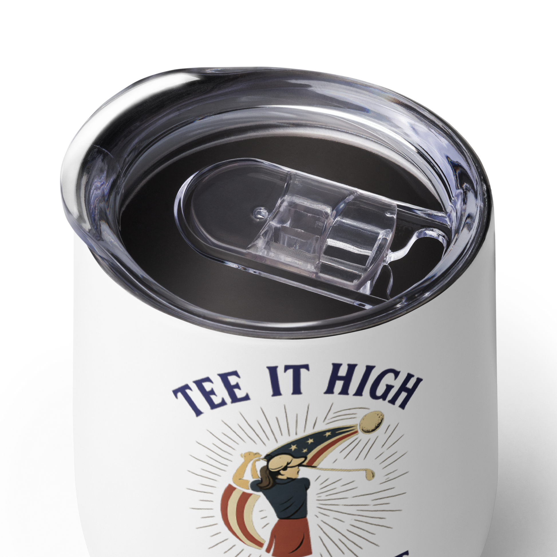 freedom themed wine tumbler for golfers