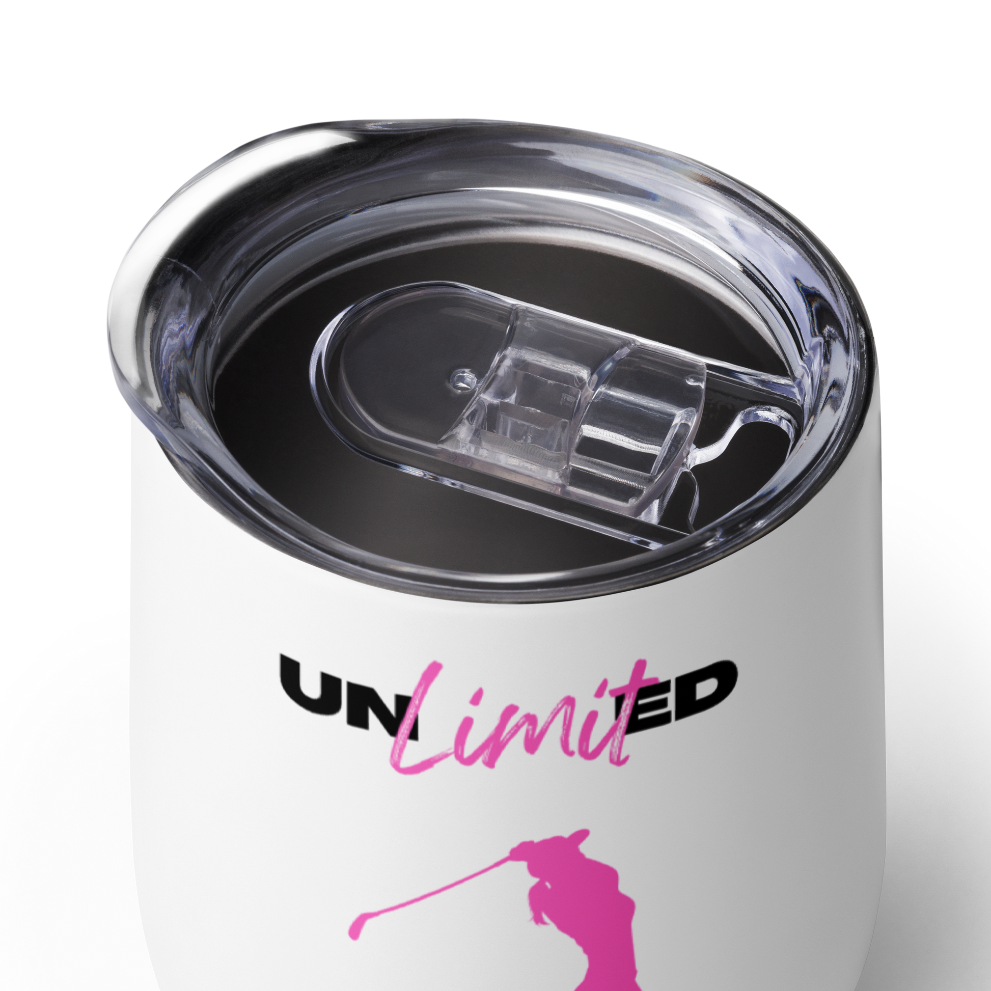 motivational golf wine tumbler pink design